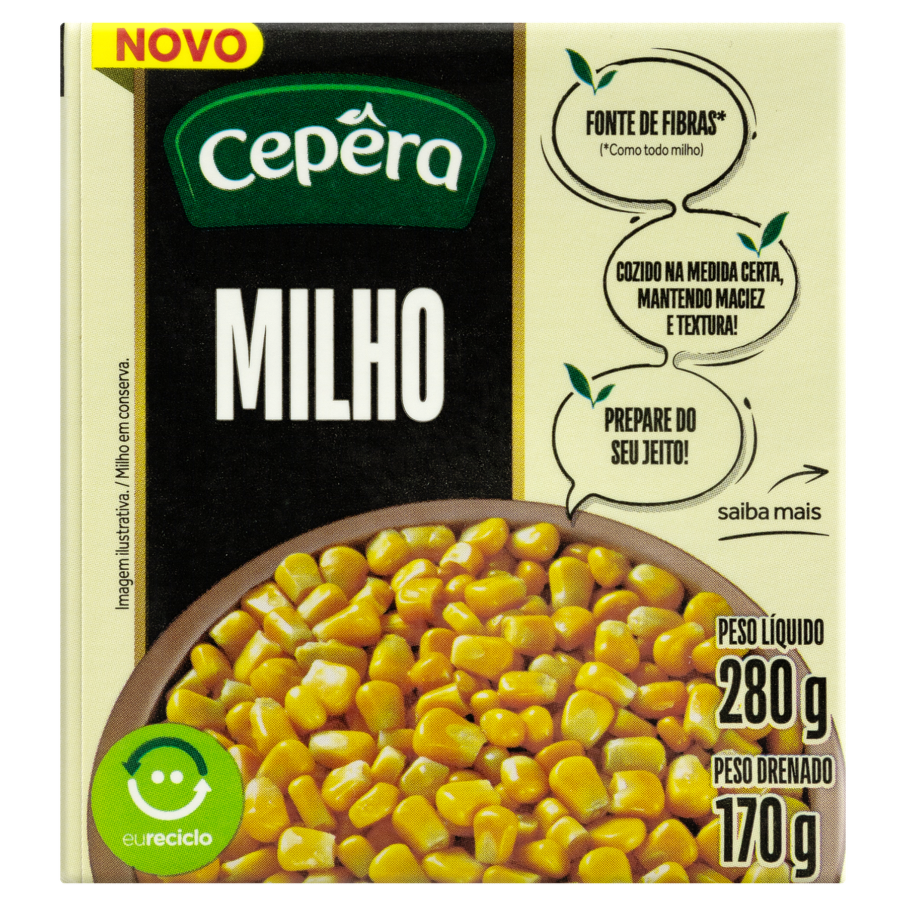 Milho Verde em Conserva Cep&ecirc;ra Caixa 170g