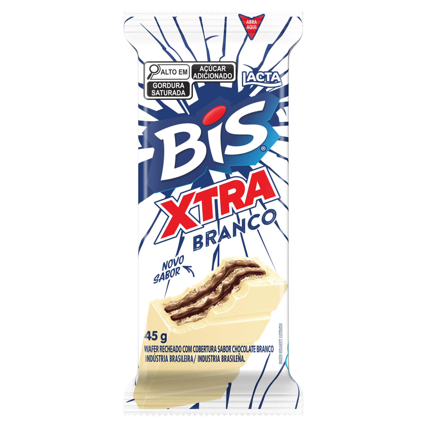 Wafer Bis Xtra Chocolate Branco Lacta Bis Pacote 45g&nbsp;