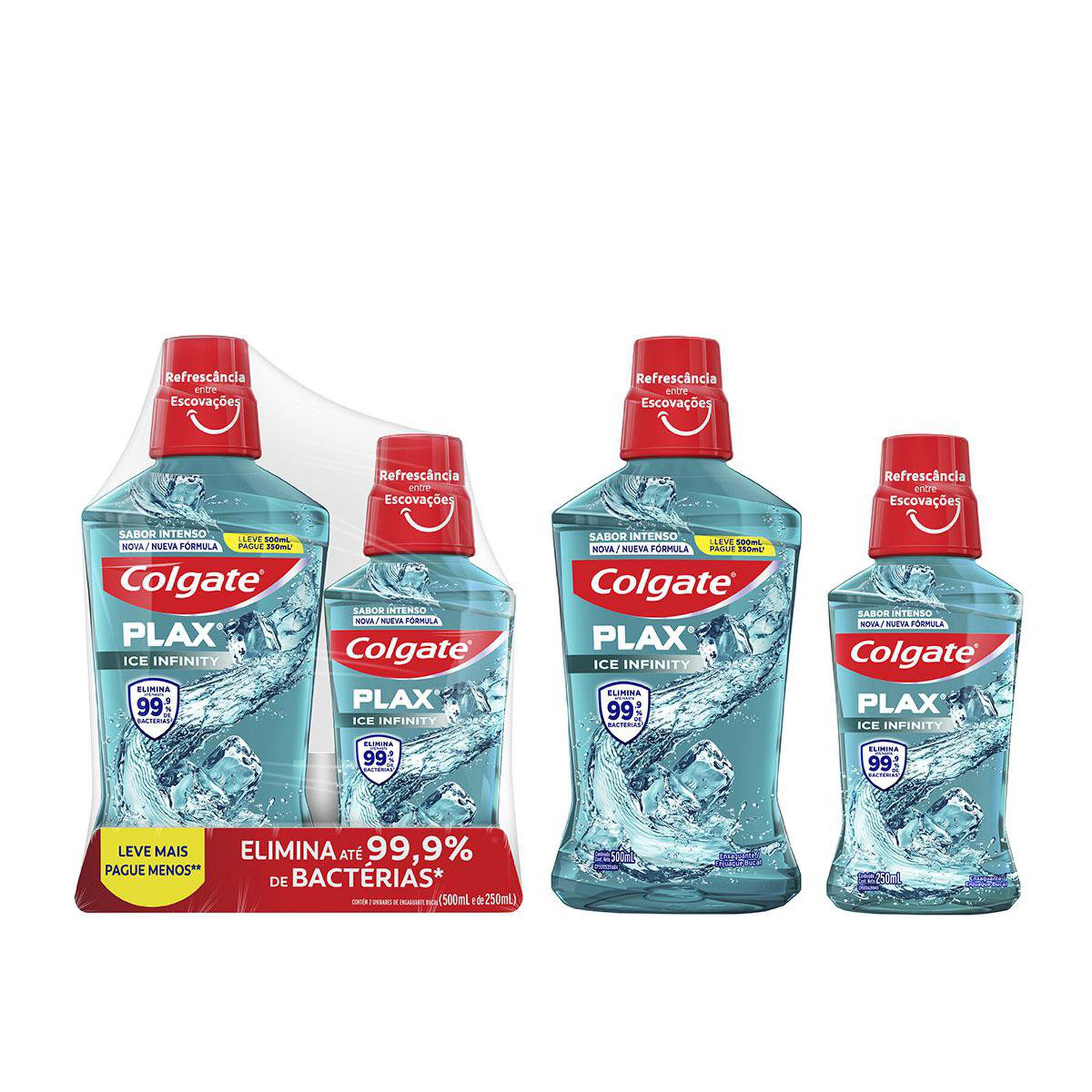 Enxaguante Bucal Zero &Aacute;lcool Ice Infinity Colgate Plax - Embalagem Leve 500ml Pague 350ml + 250ml