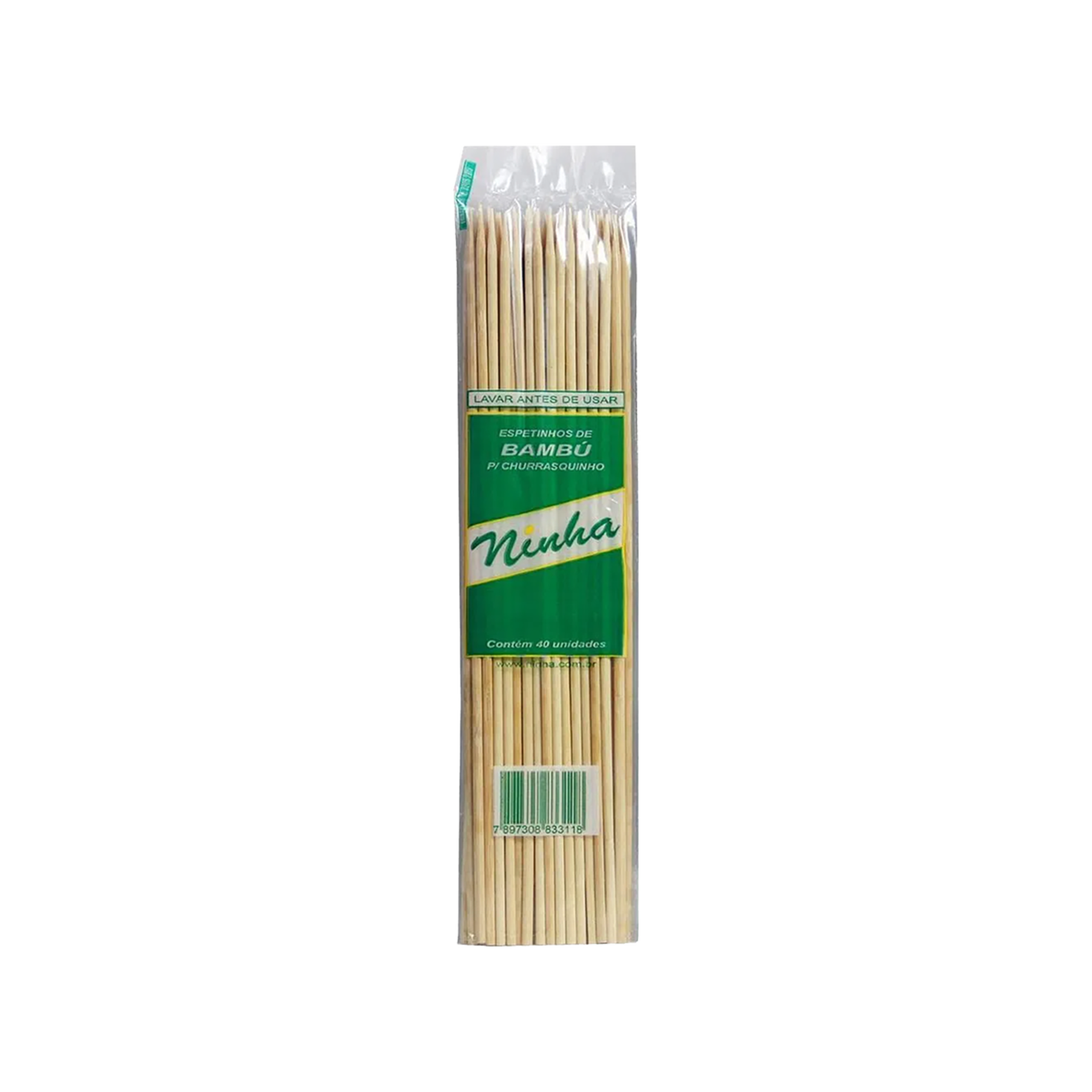 Espeto Bambu Ninha 30cm 40p