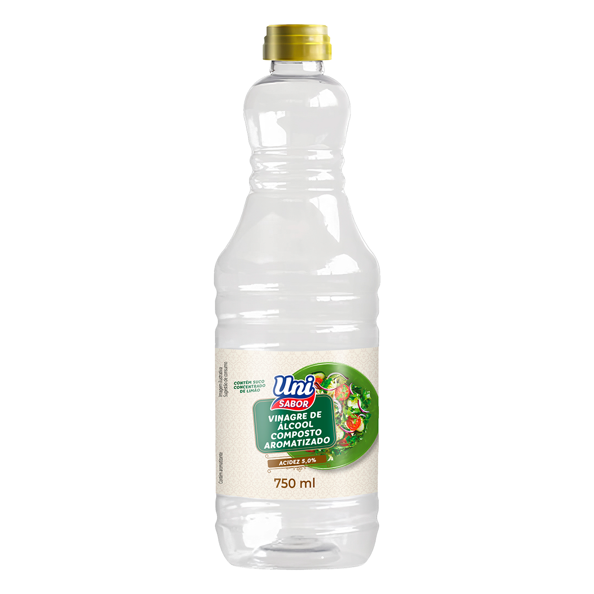 Vinagre de &Aacute;lcool Composto Aromatizado Lim&atilde;o 5,0% Uni Sabor 750ml