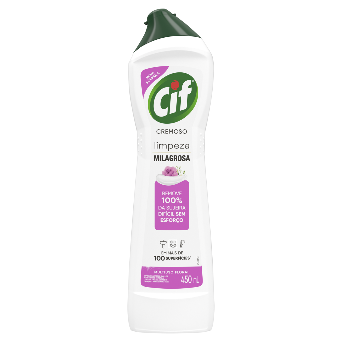 Sapon&aacute;ceo Multiuso Floral Limpeza Milagrosa Cif Frasco 450ml