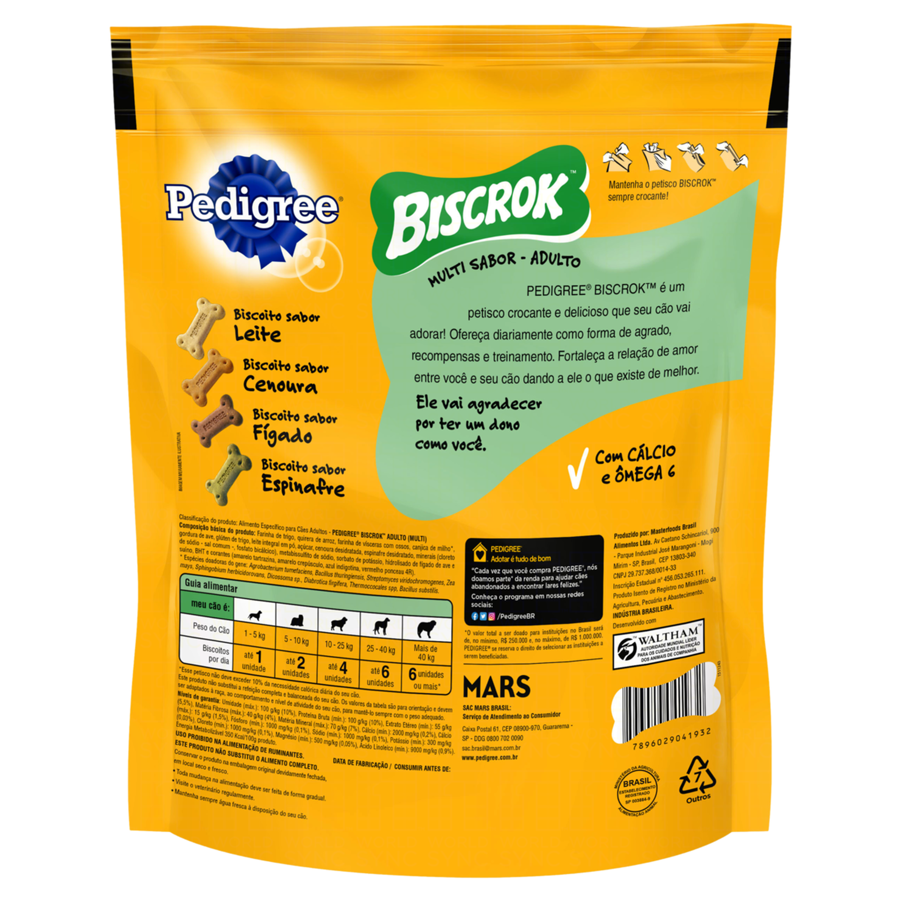 Petisco para C&atilde;es Adultos Pedigree Biscrok Multi Pouch 500g