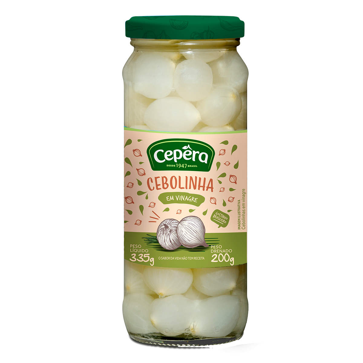 Cebolinha em Conserva Cep&ecirc;ra Vidro 200g