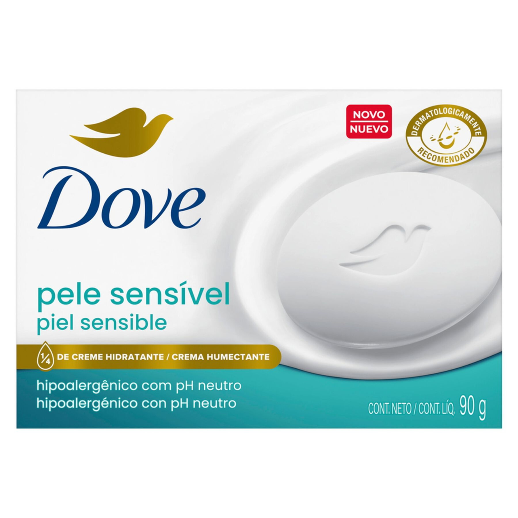 Sabonete Barra Hidratante Dove Pele Sens&iacute;vel Caixa 90g