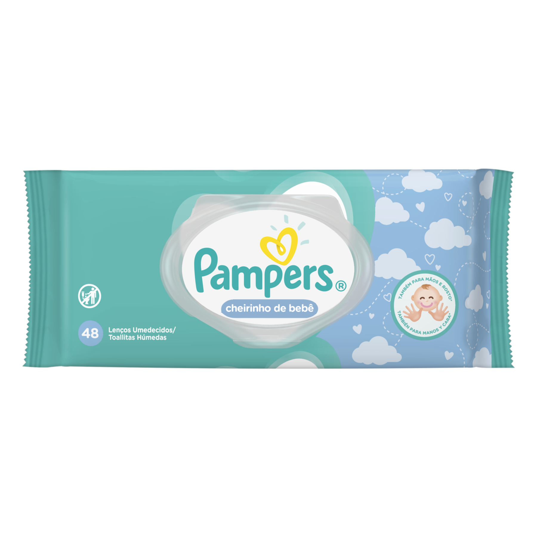 Len&ccedil;o Umedecido Cheirinho de Beb&ecirc; Pampers Pacote 48 Unidades