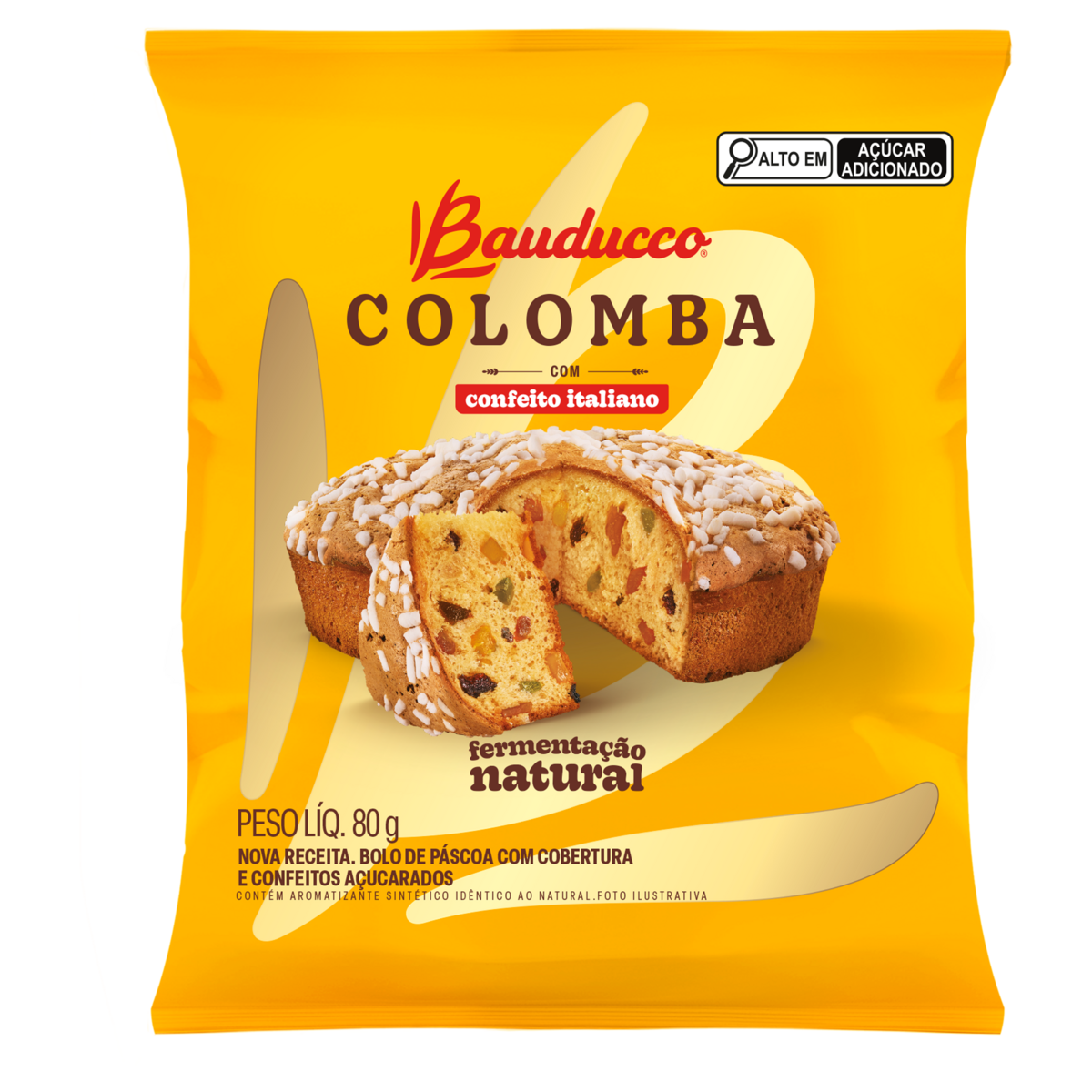 Colomba Frutas com Cobertura e Confeitos A&ccedil;ucarados Bauducco Pacote 80g
