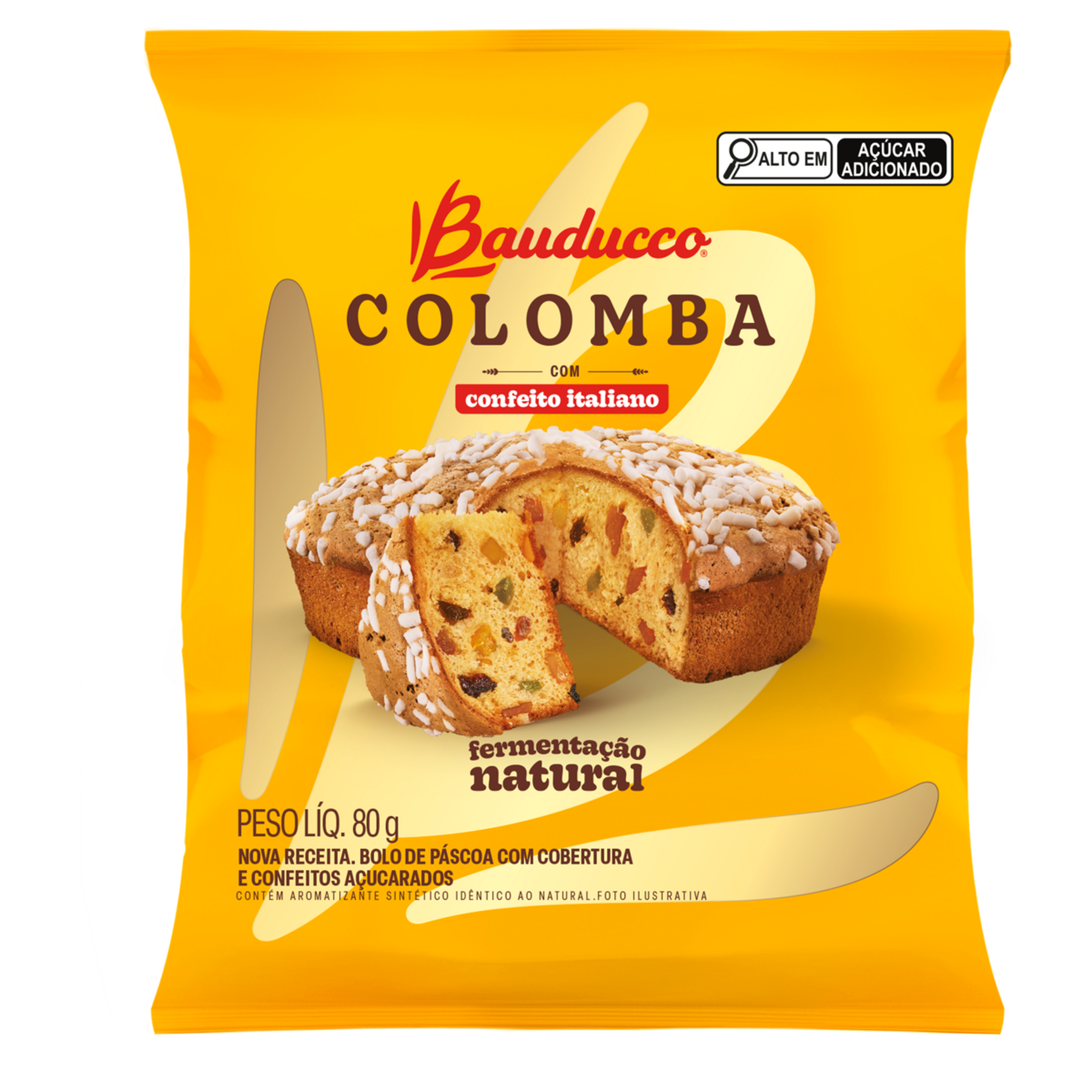 Colomba Frutas com Cobertura e Confeitos A&ccedil;ucarados Bauducco Pacote 80g