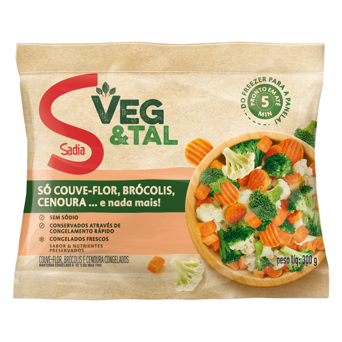Mix de Vegetais Congelados Sadia Veg & Tal Pacote 300g