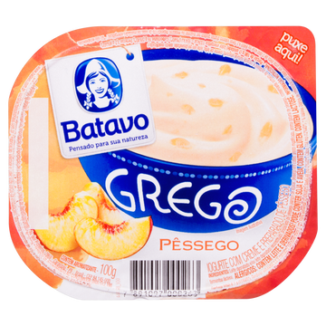Iogurte Grego Pêssego Batavo Pote 100g