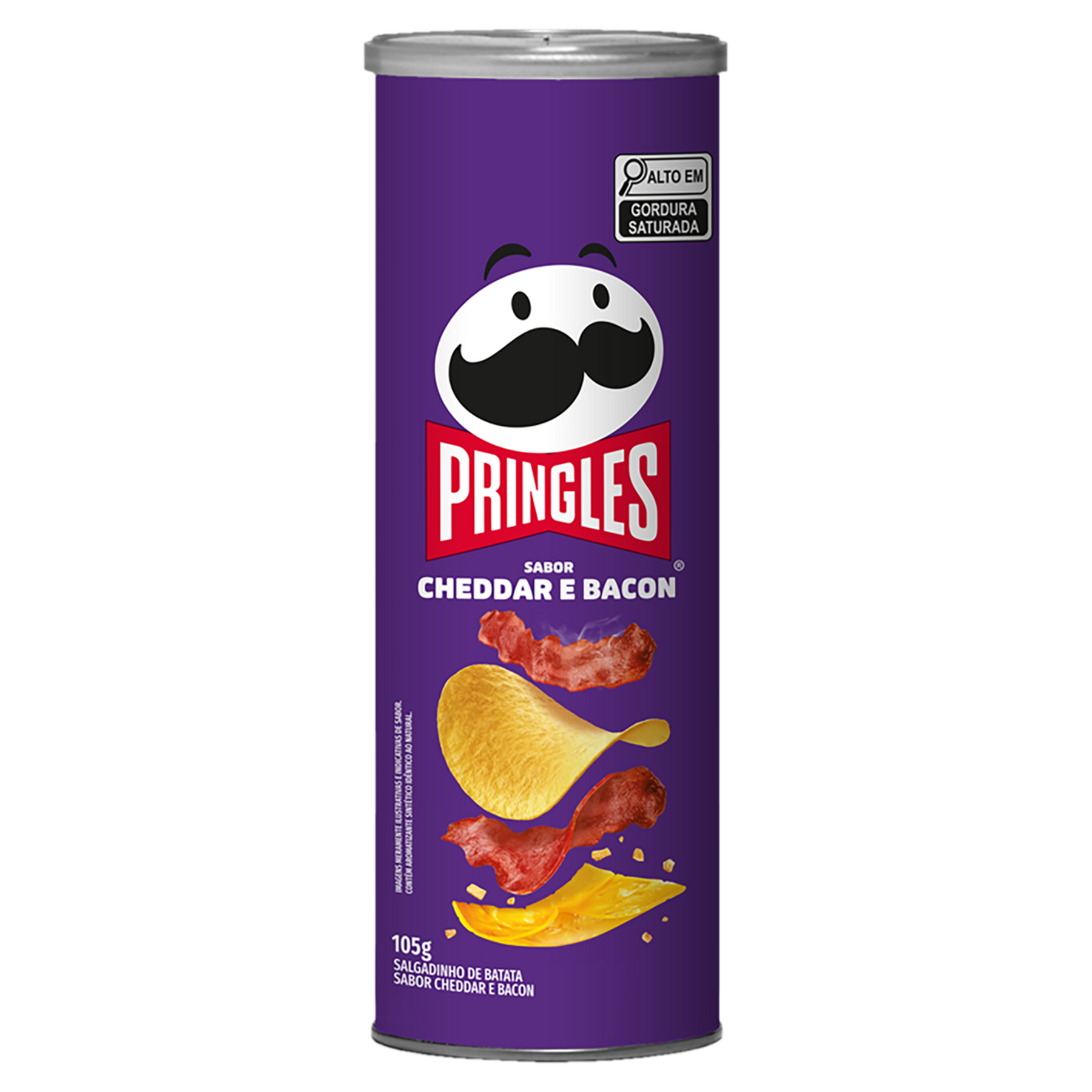 Salgadinho de Batata Cheddar e Bacon Pringles Tubo 105g