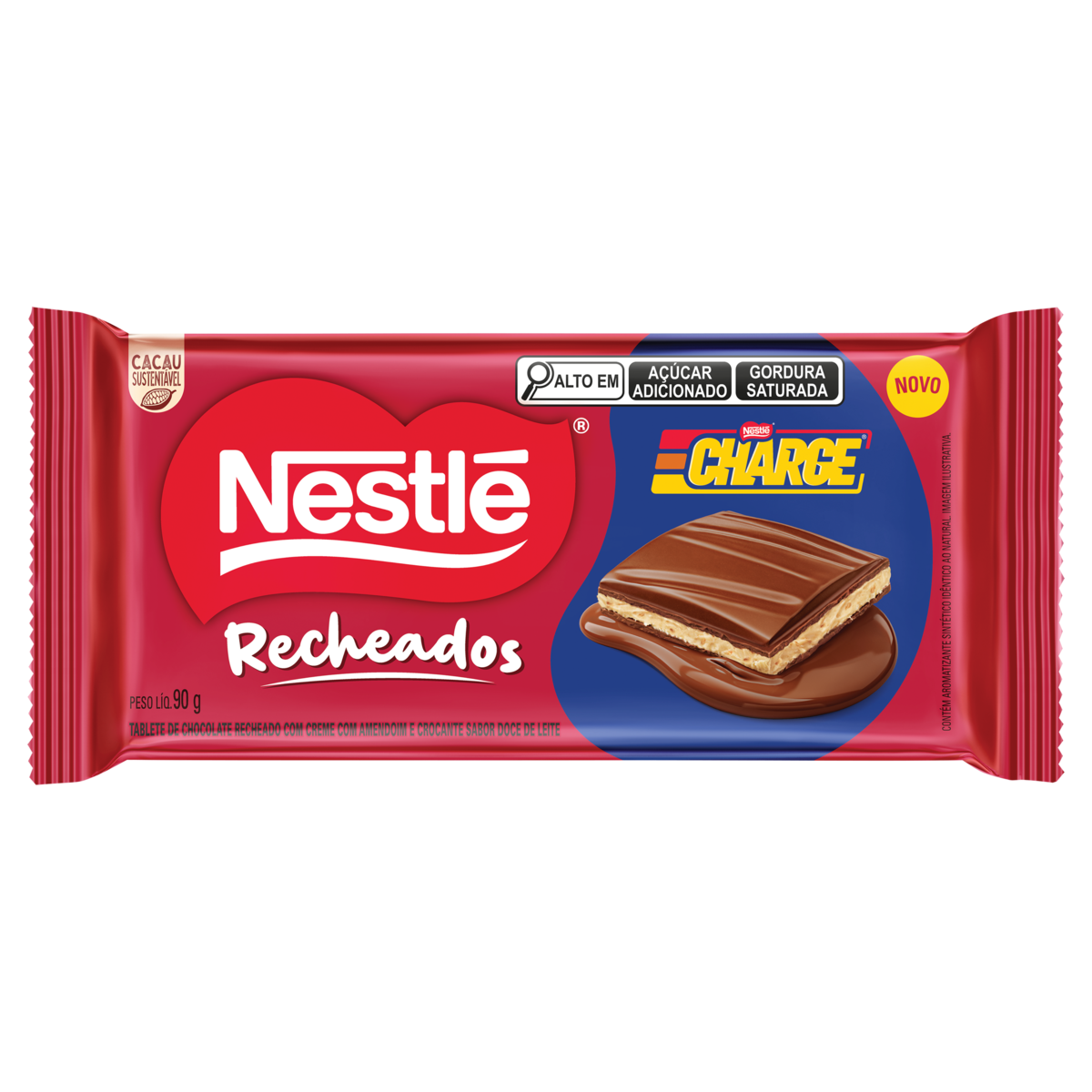 Chocolate Charge Nestl&eacute; Recheados Pacote 90g