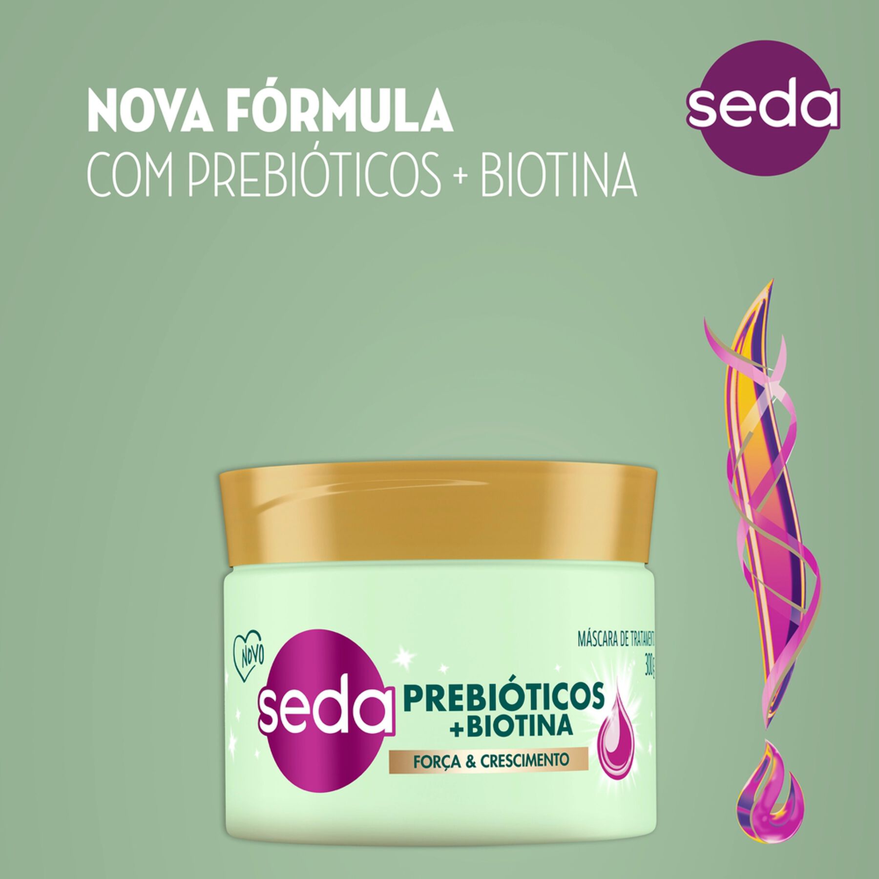 Máscara de Tratamento Prebióticos + Biotina Seda Pote 300g