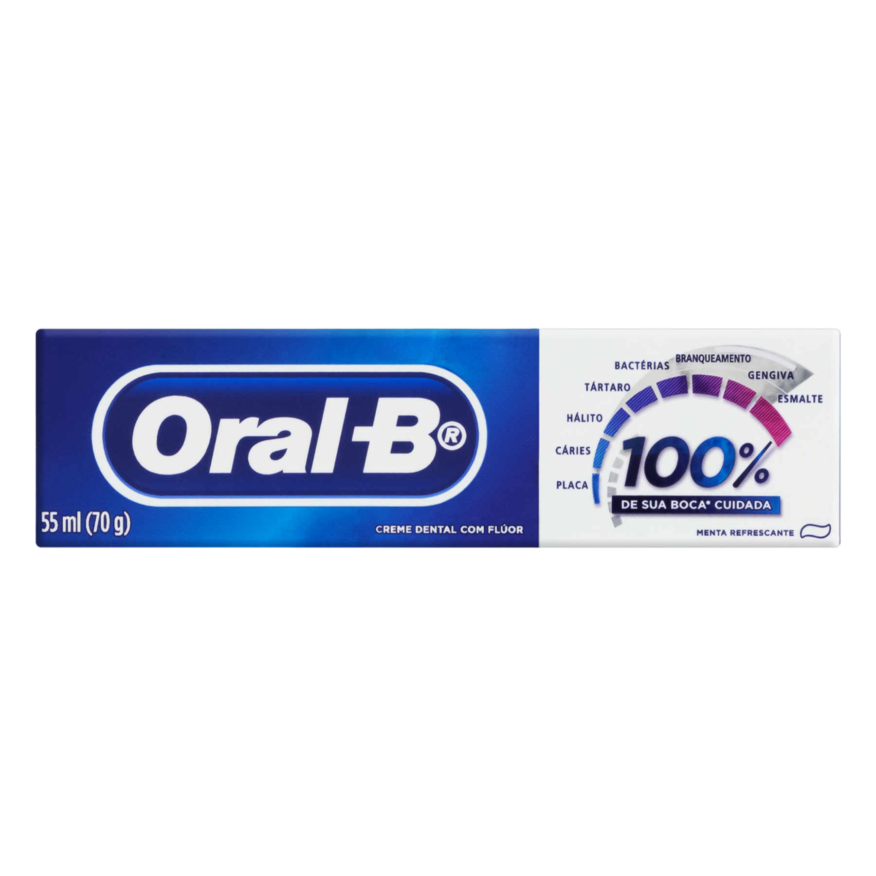Creme Dental com Fl&uacute;or Menta Refrescante Oral-B 100% Caixa 70g