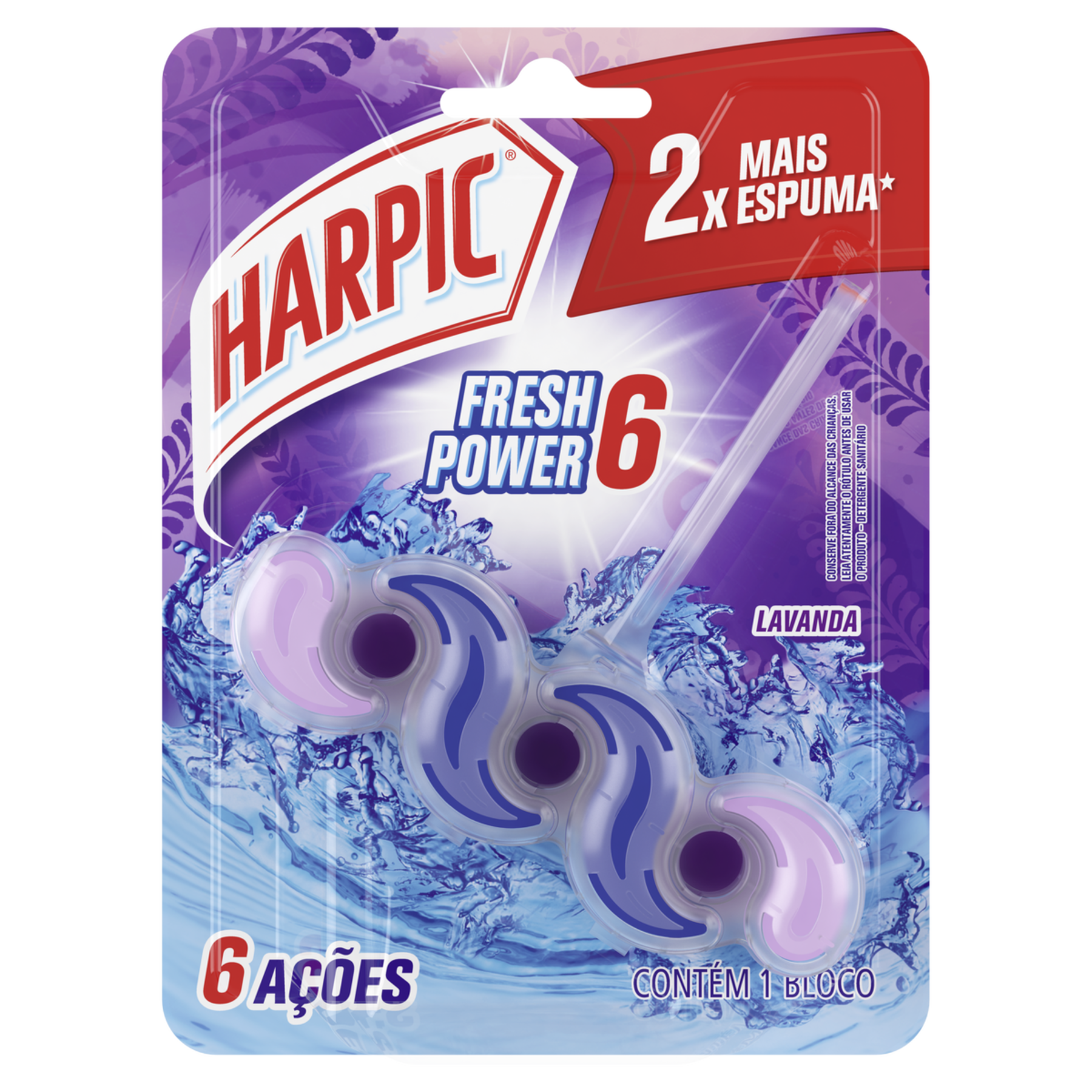 Detergente Sanit&aacute;rio Bloco Lavanda Fresh Power 6 Harpic