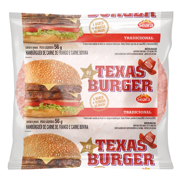 Hambúrguer Texas Burger Tradicional Seara 56g C/1 Unidade