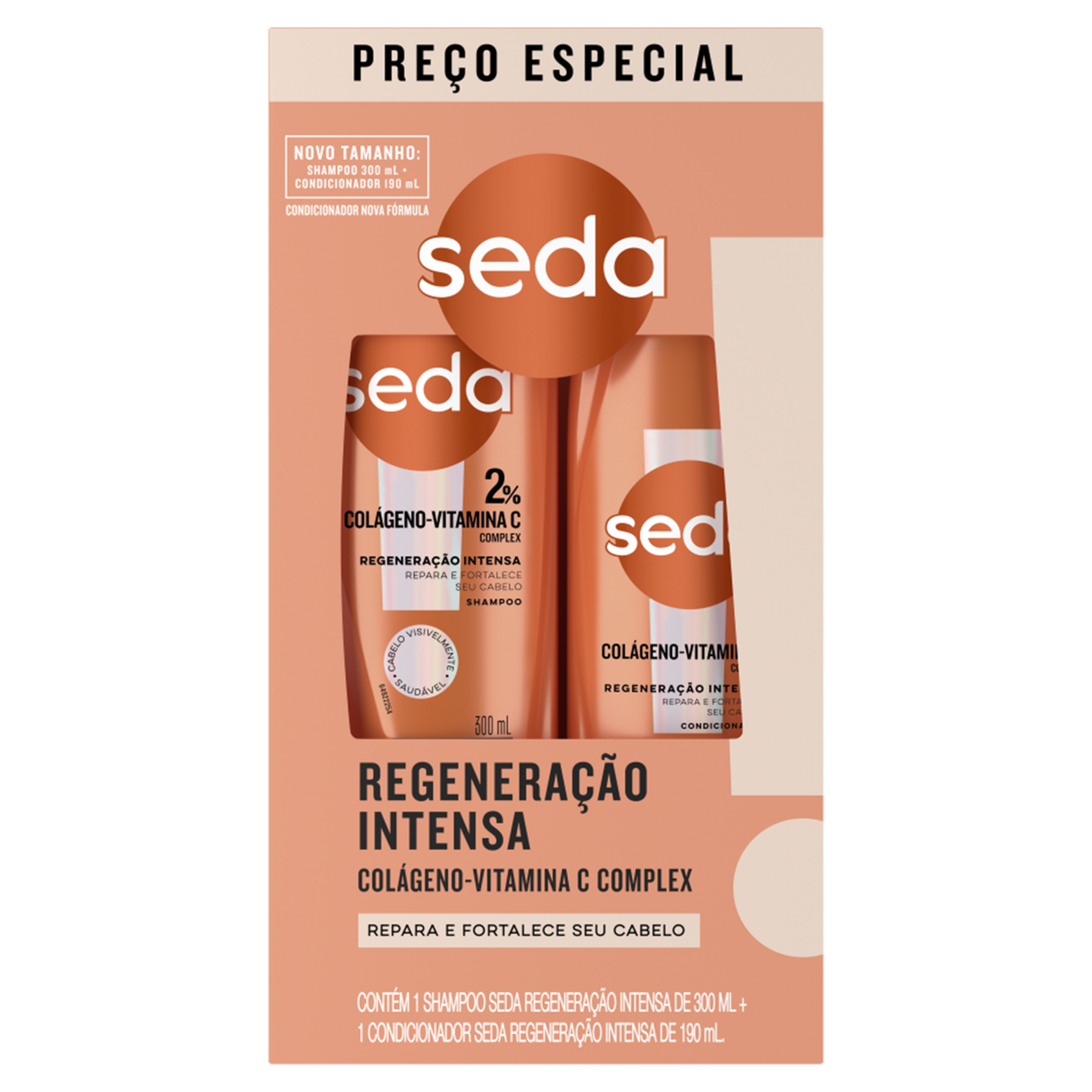 Kit Shampoo 300ml + Condicionador 190ml Seda Regenera&ccedil;&atilde;o Intensa