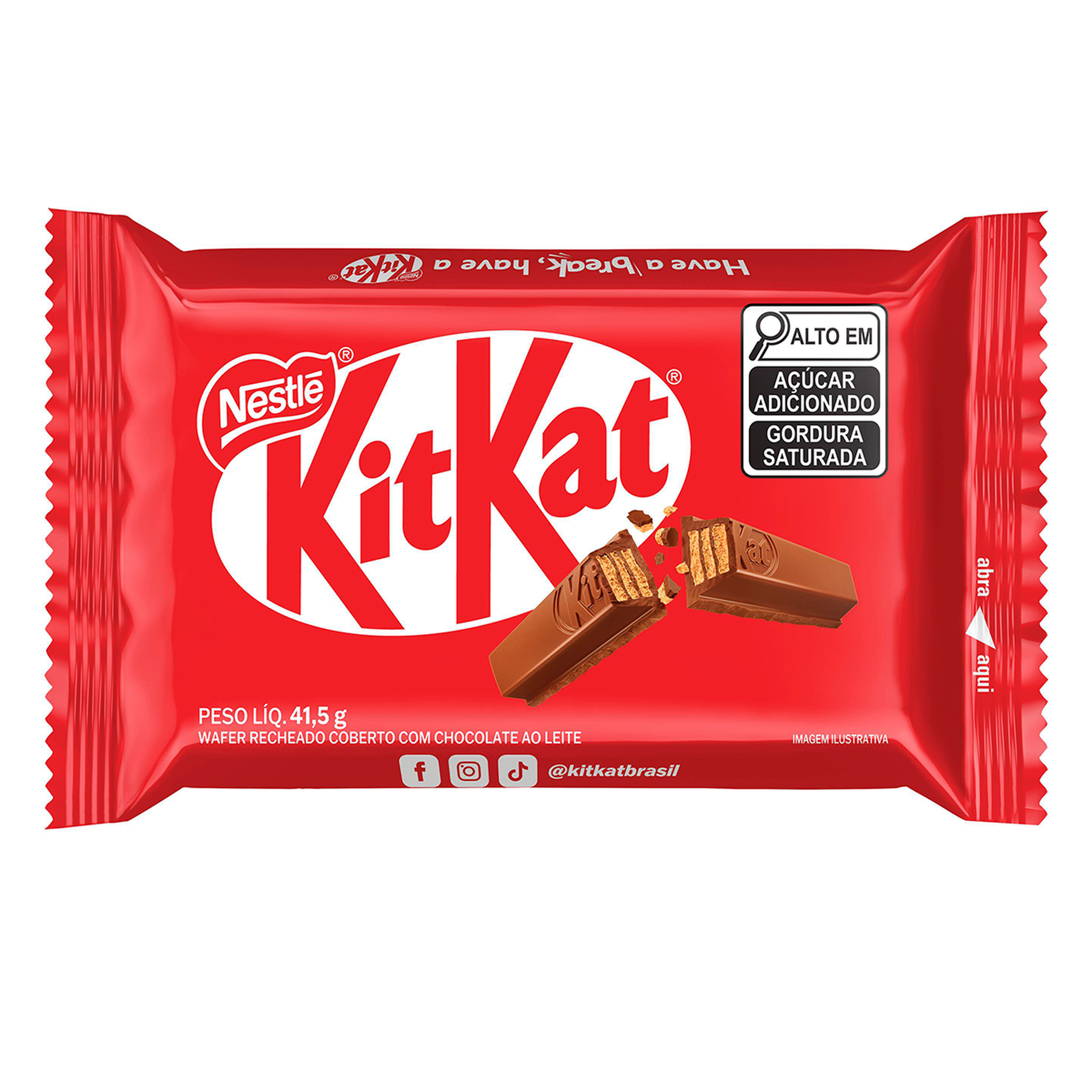 Chocolate Wafer Tradicional KitKat Nestlé Pacote 41,5g