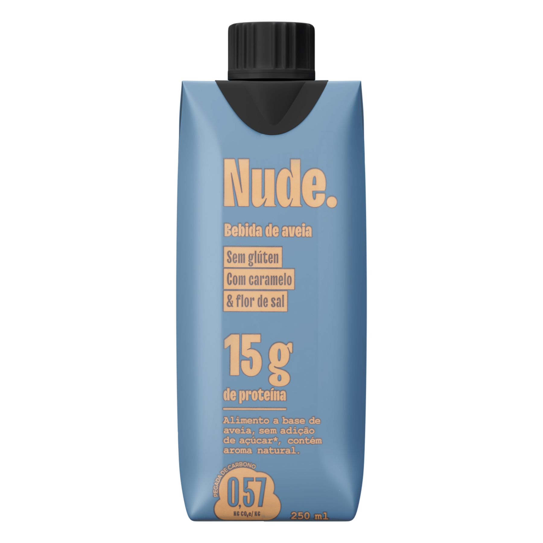 Bebida &agrave; Base de Aveia Caramelo e Flor de Sal Nude. Caixa 250ml