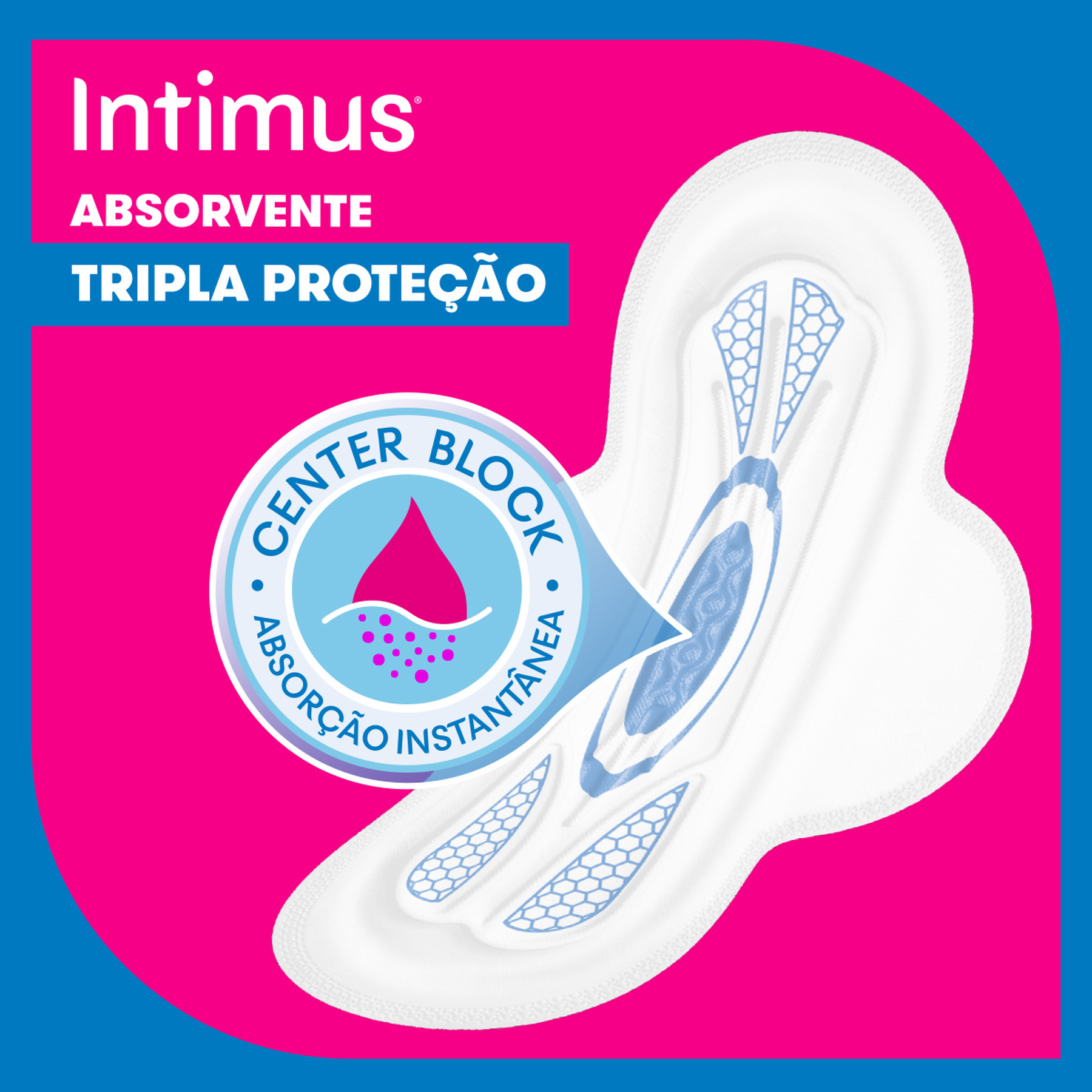 Absorvente com Abas Extra Suave Intimus Tripla Proteção Pacote 32 Unidades