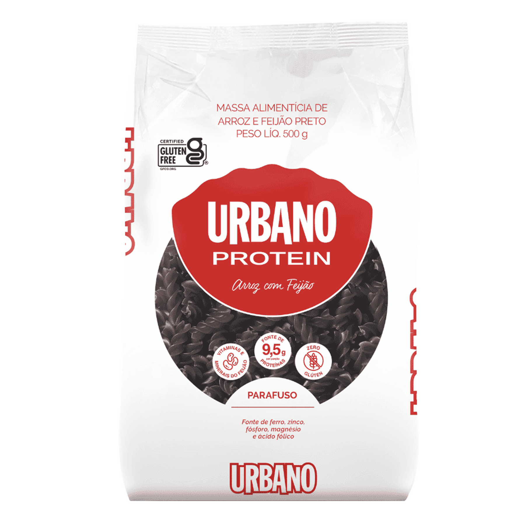 Macarr&atilde;o Parafuso Arroz com Feij&atilde;o Urbano Protein Pacote 500g