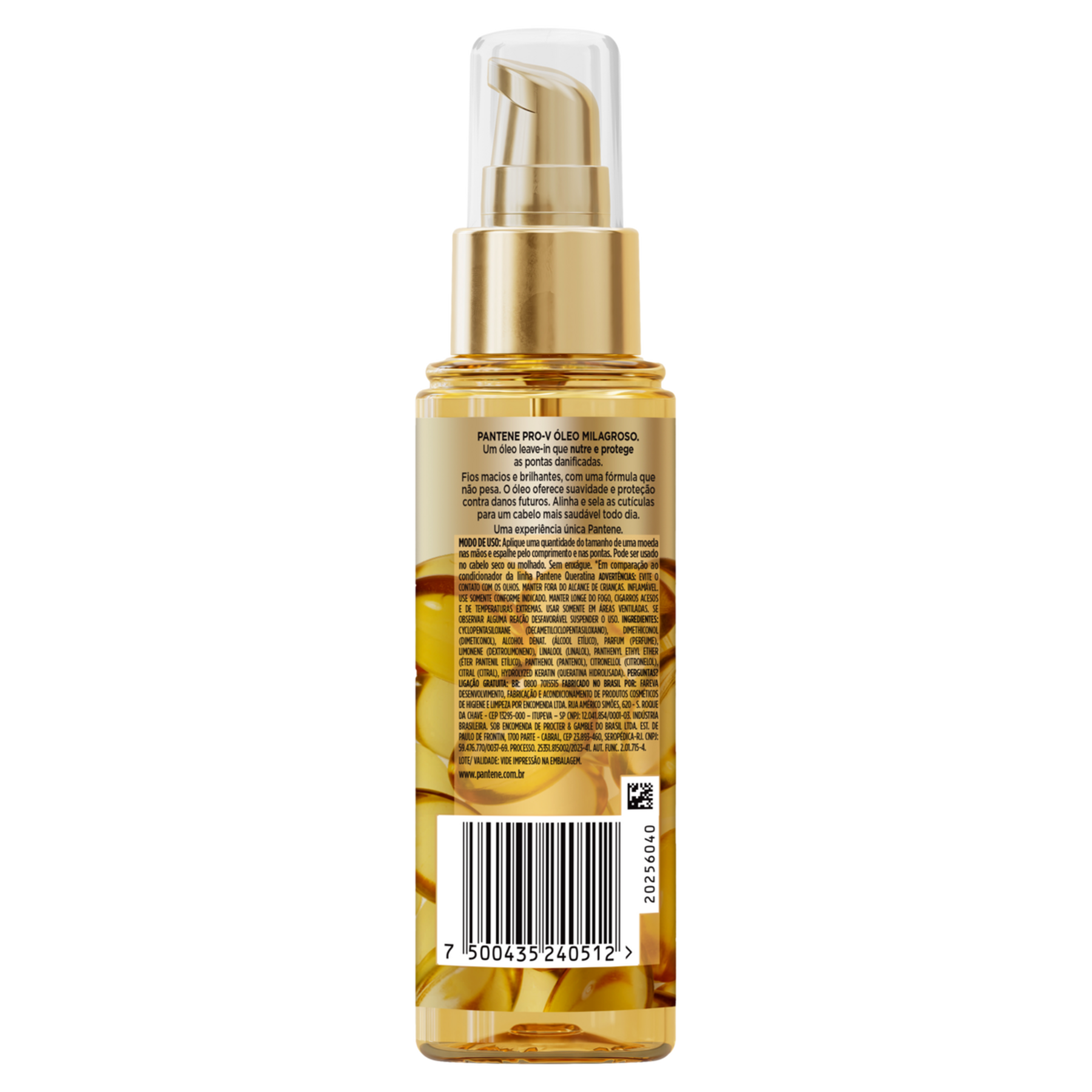 Finalizador Tratamento Leave-In Óleo Milagroso Pantene Frasco 95ml Pump