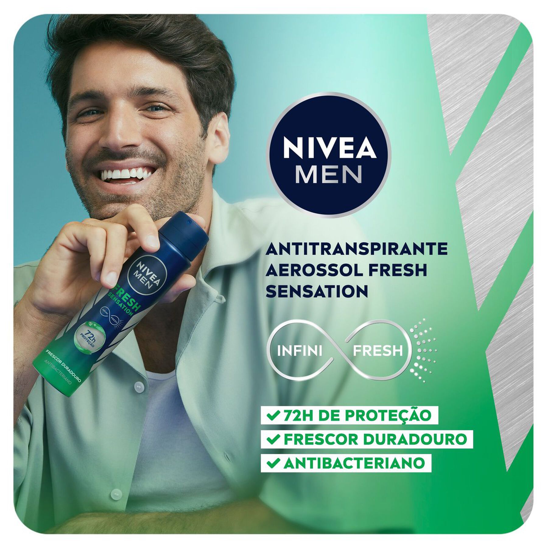 Antitranspirante Aerossol Antibacteriano Fresh Sensation Nivea Men 150ml