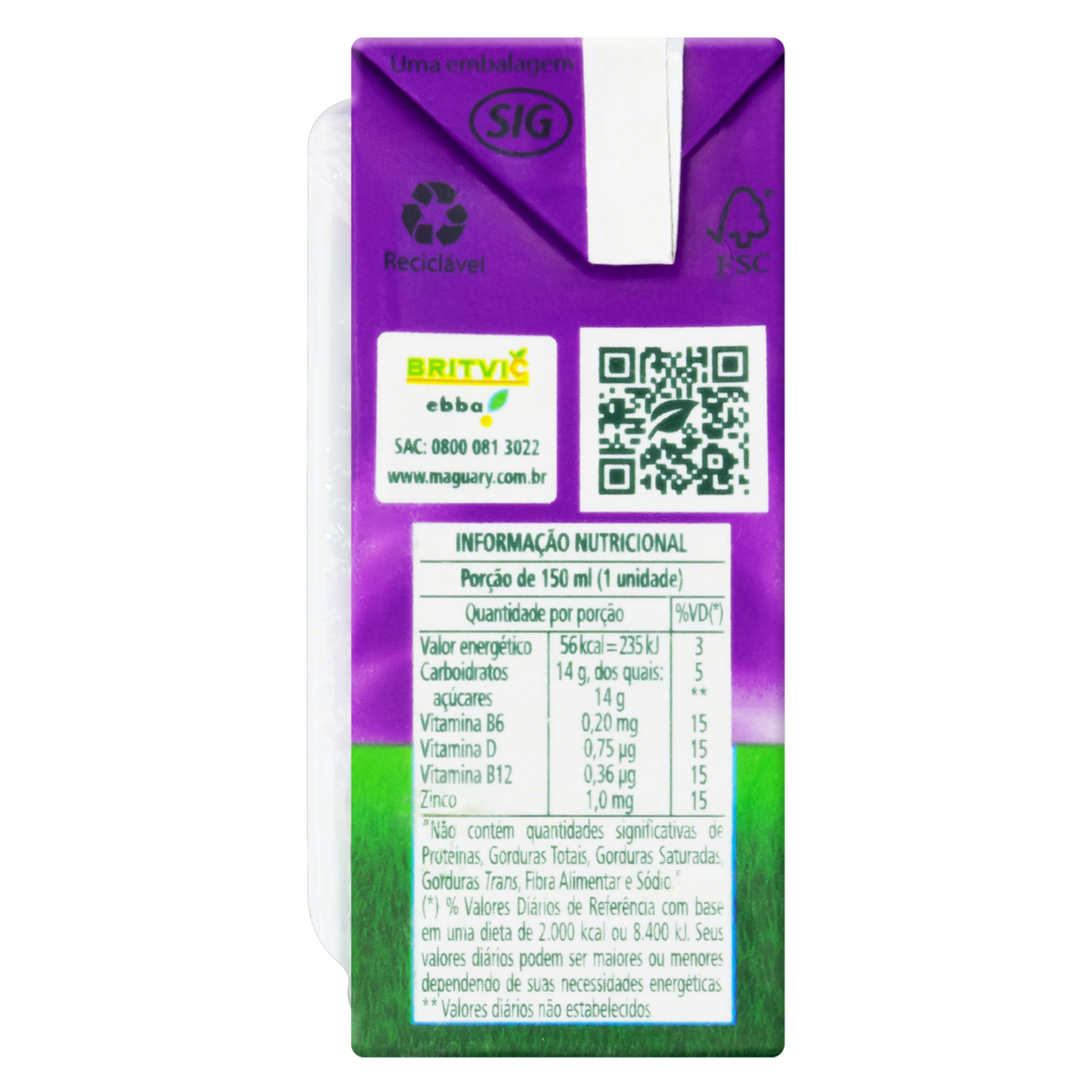 Bebida Ado&ccedil;ada Uva Fruit Shoot Maguary Caixa 150ml