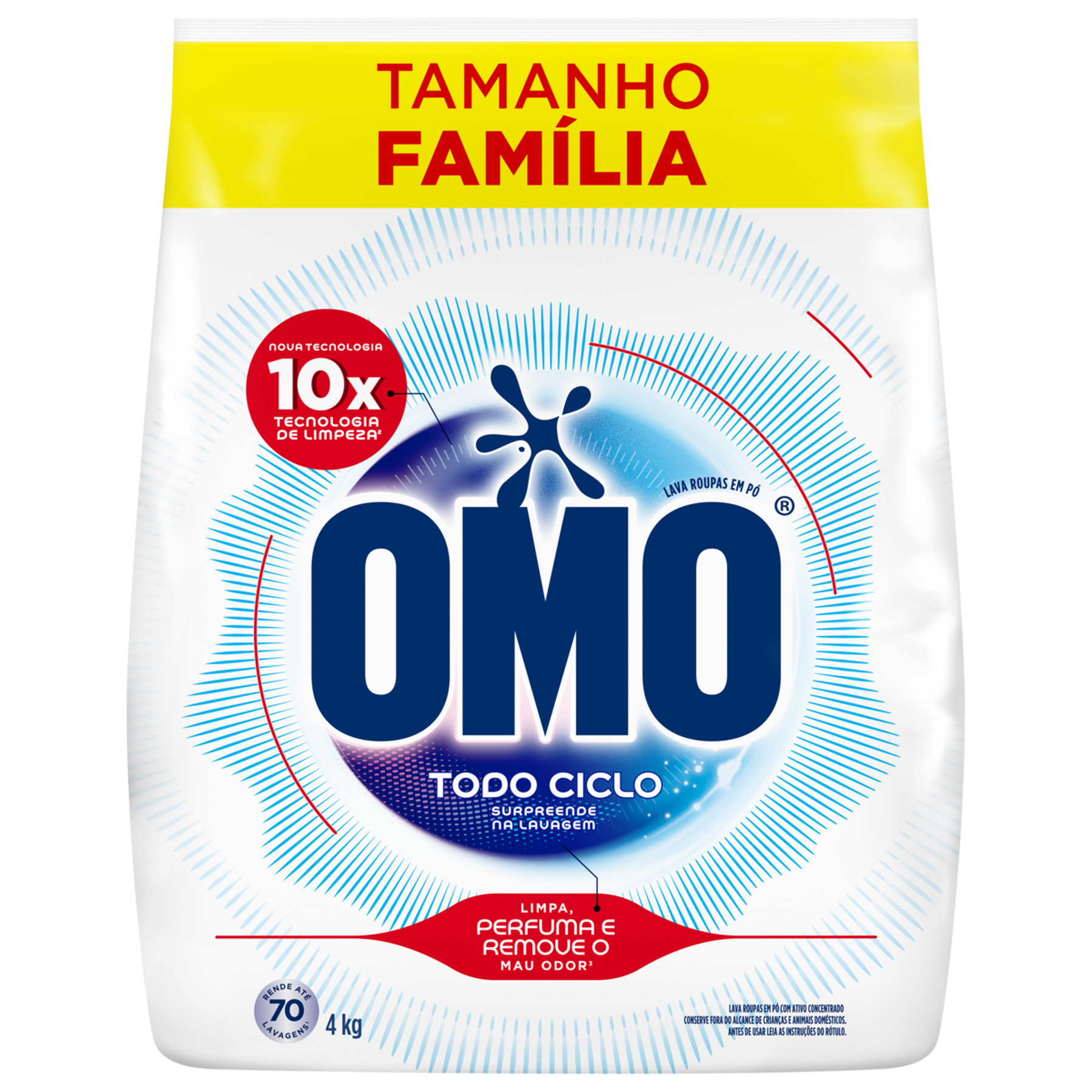 Lava Roupas em P&oacute; Todo Ciclo Omo Pacote 4kg