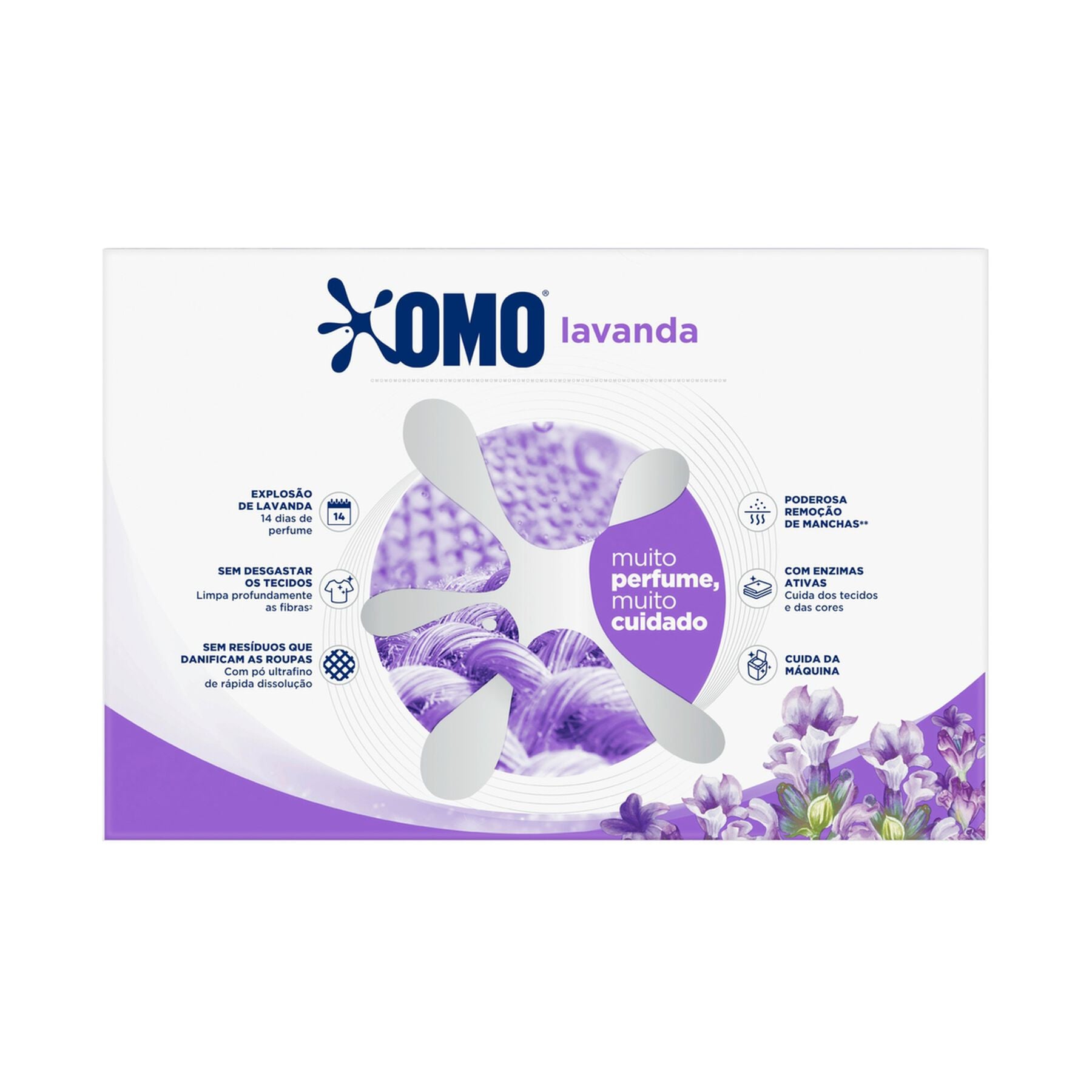 Sab&atilde;o em P&oacute; Lava Roupas Lavanda Omo Caixa 1,6kg&nbsp;&nbsp;