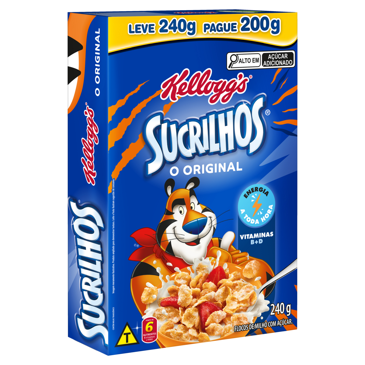 Cereal Matinal Original Kellogg's Sucrilhos Caixa 240g - Embalagem Leve 240g Pague 200g
