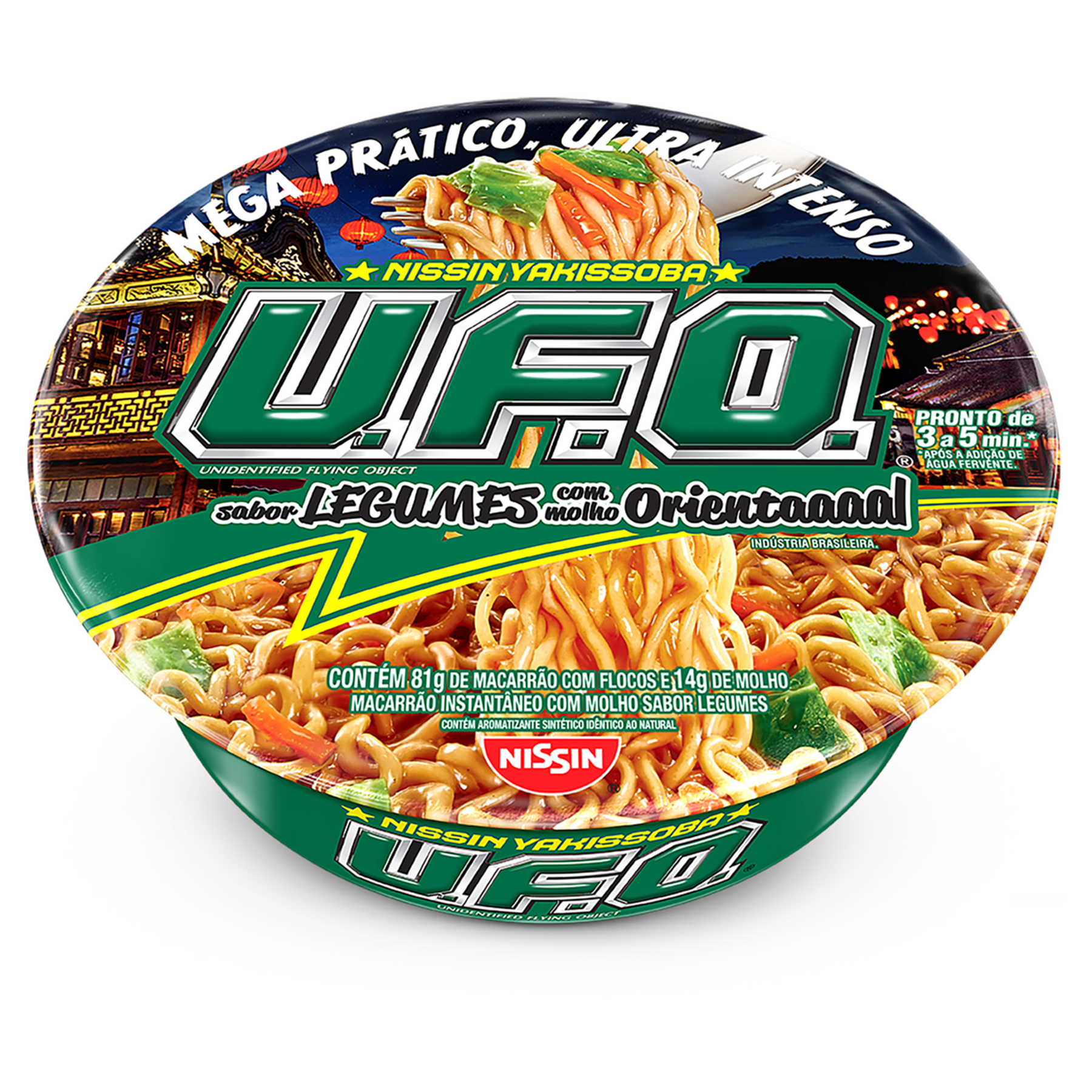 Macarrão Instantâneo Yakissoba Legumes com Molho Oriental Nissin U.F.O. Bandeja 81g