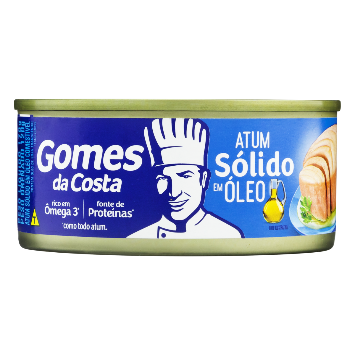 Atum S&oacute;lido em &Oacute;leo Gomes da Costa Lata 170g