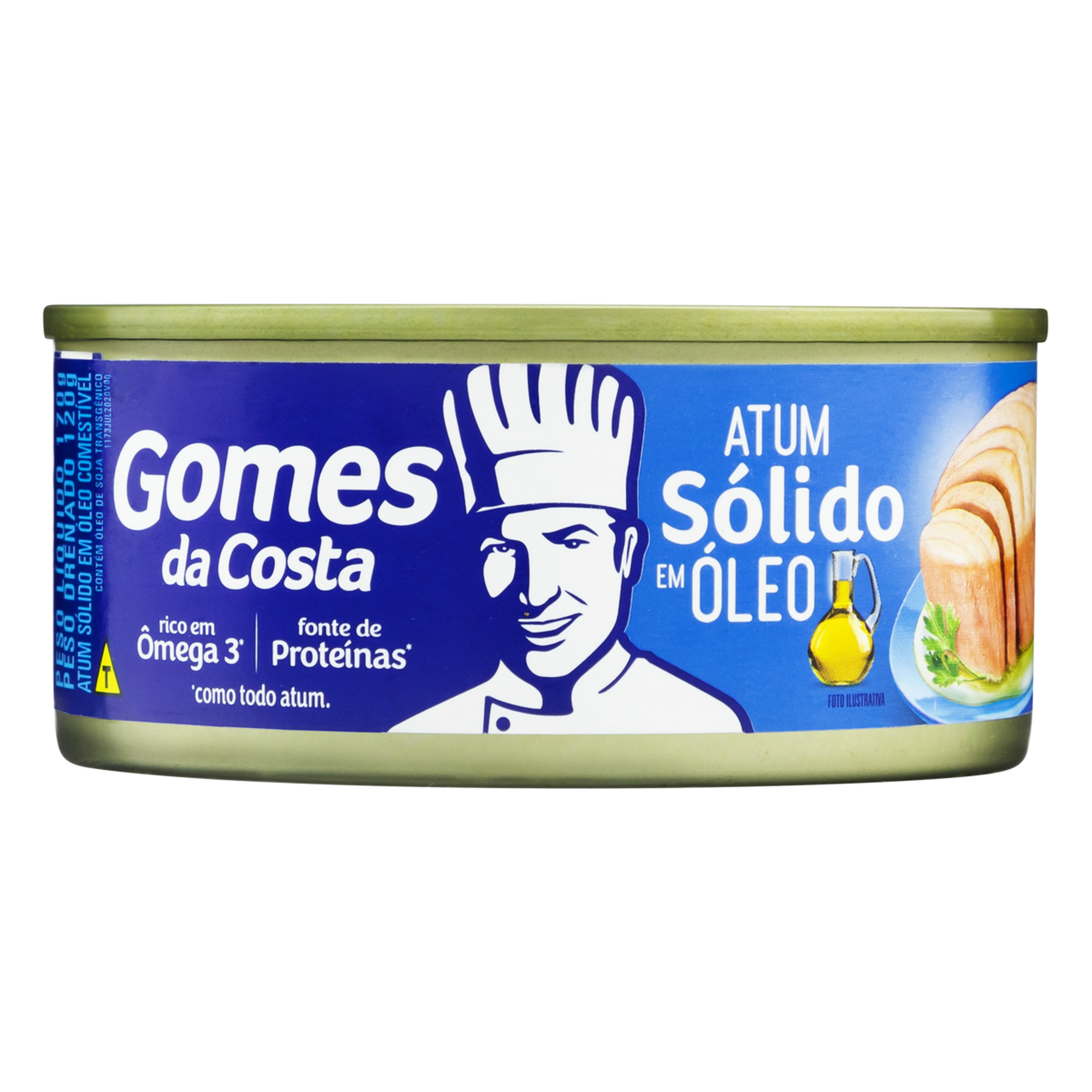 Atum S&oacute;lido em &Oacute;leo Gomes da Costa Lata 170g