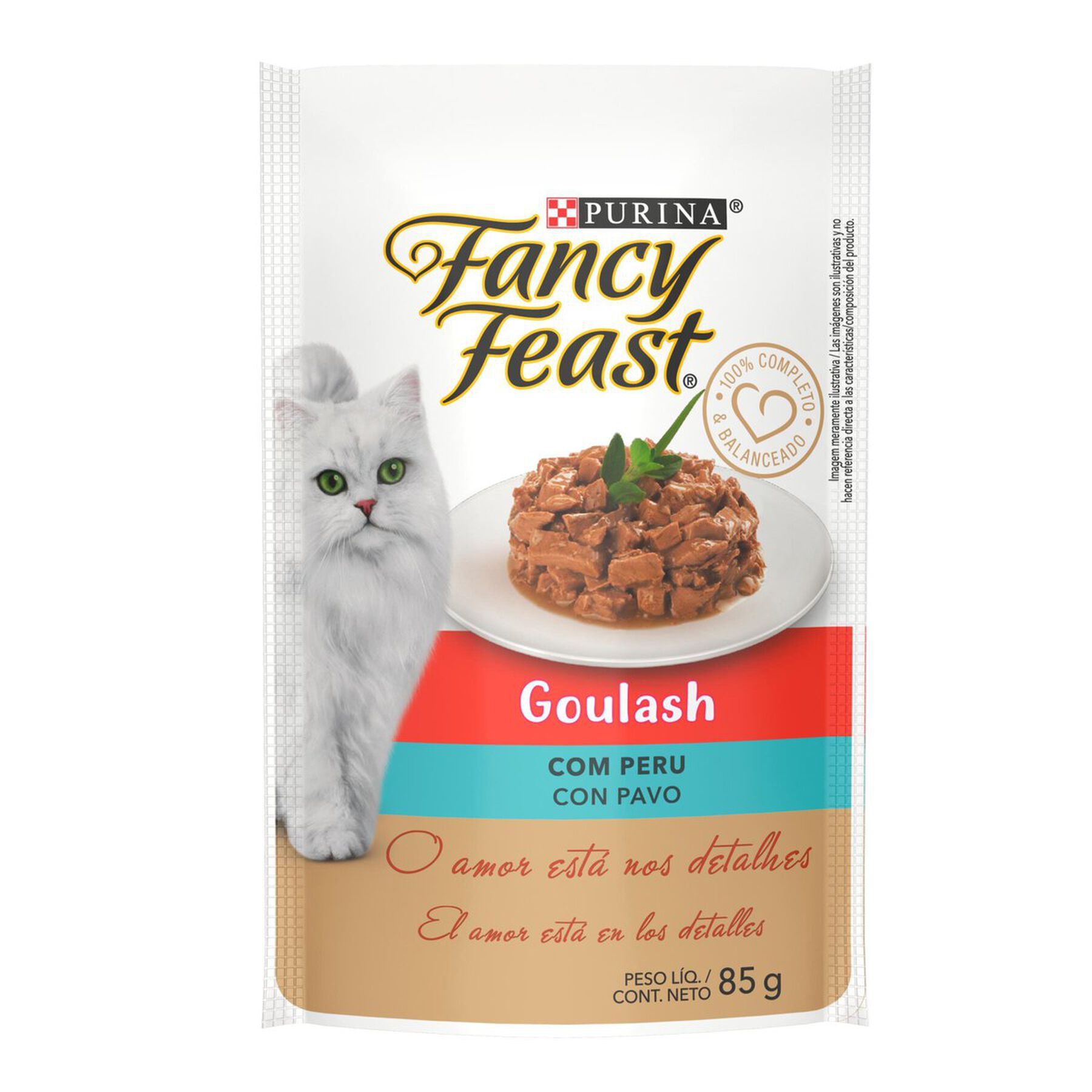 Alimento para Gatos Adultos Goulash com Peru Fancy Feast Purina Sachê 85g