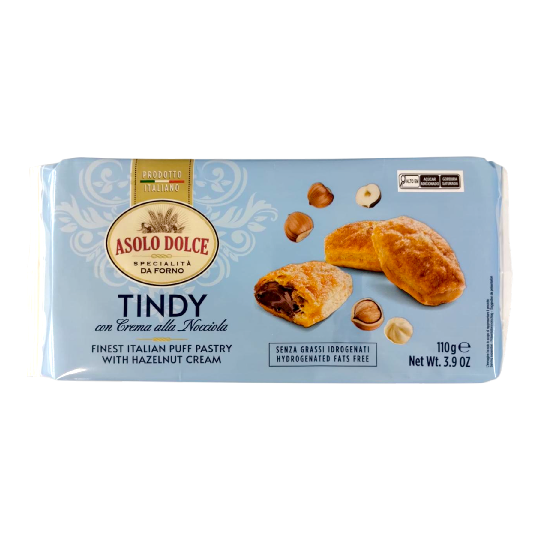 Biscoito Folhado Recheio Creme de Avel&atilde; Asolo Dolce Pacote 100g
