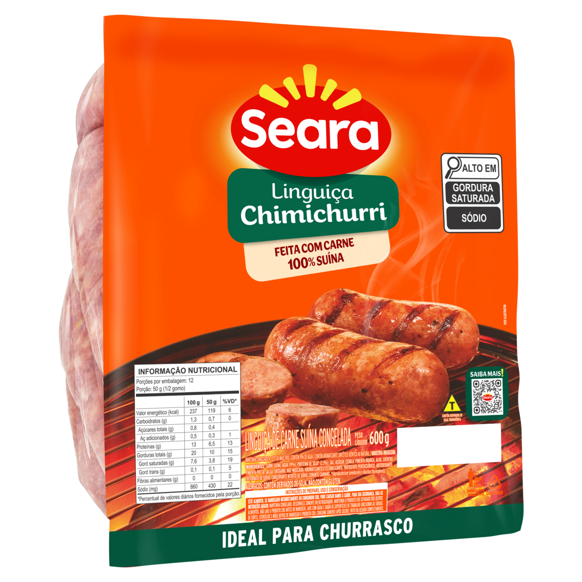 Lingui&ccedil;a Chimichurri Seara Pacote 600g
