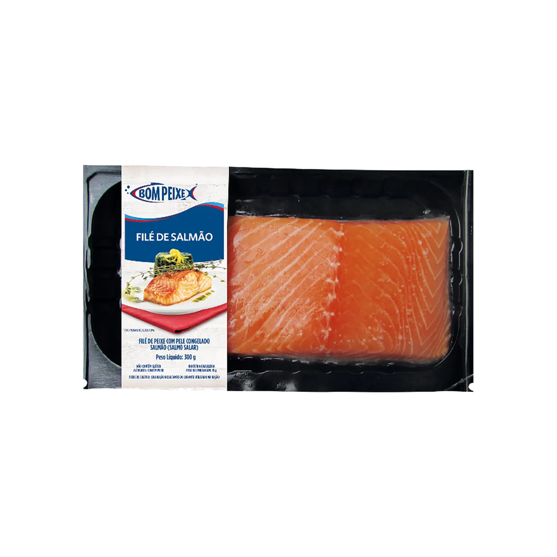 Filé Salmão Com Pele Bandeja Bom Peixe 300g