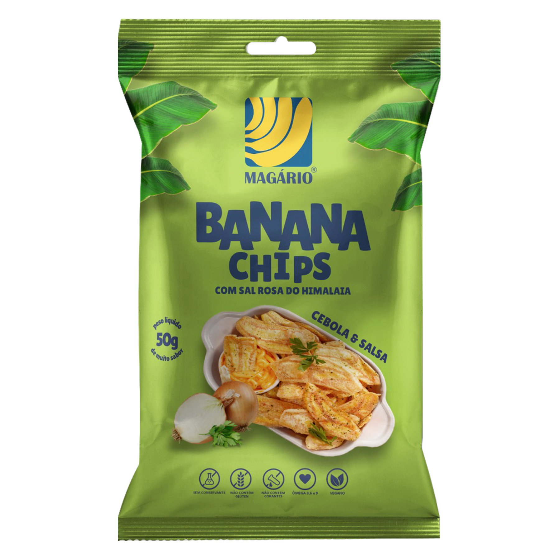 Banana Chips Cebola e Salsa Mag&aacute;rio Pacote 50g