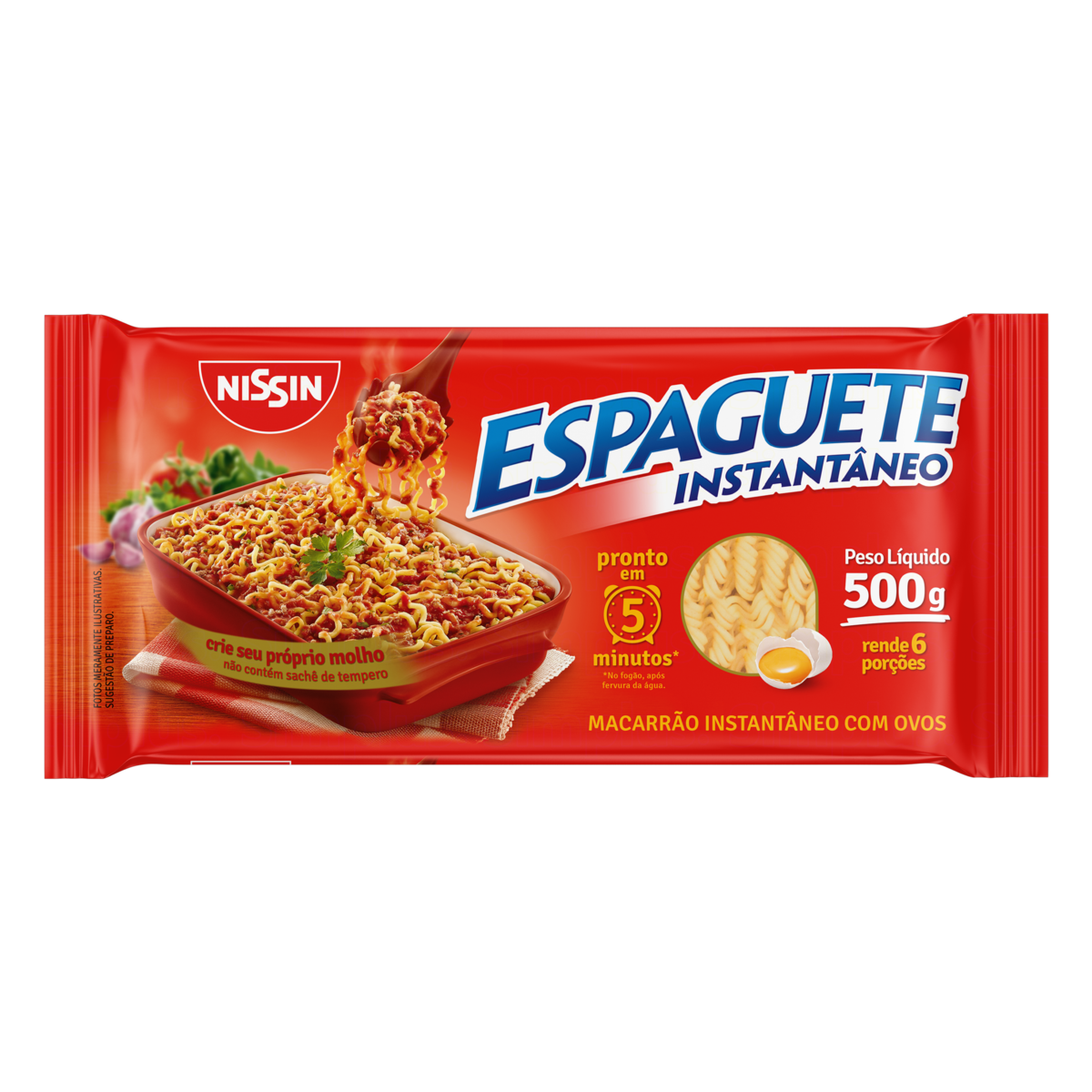 Macarr&atilde;o Instant&acirc;neo Espaguete Nissin Pacote 500g