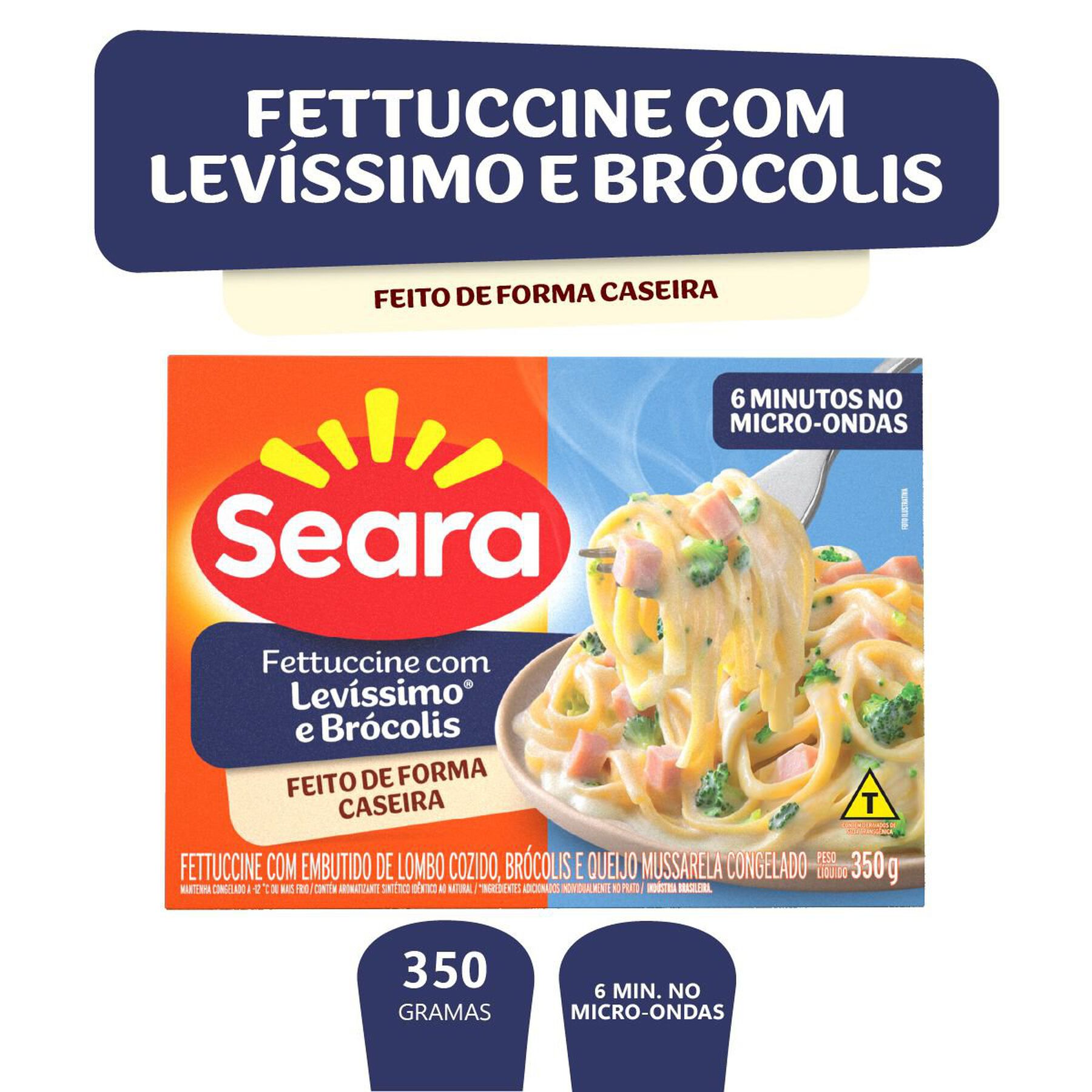 Fettuccine com levíssimo e brócolis Seara 350g