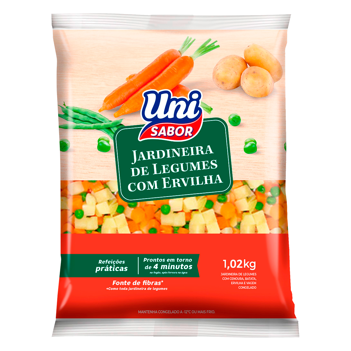 Jardineira de Legumes com Ervilha Uni Sabor Pacote 1,02kg