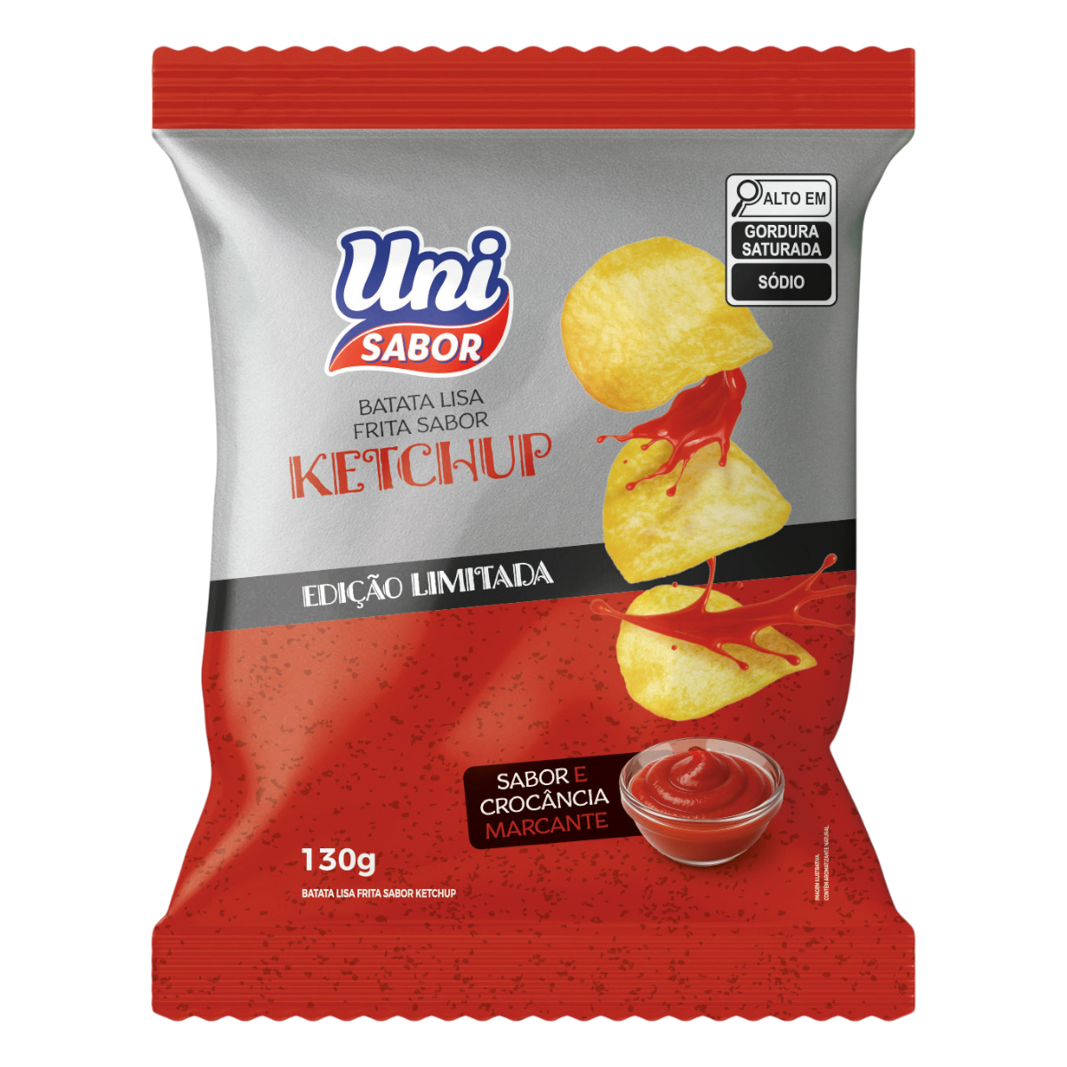Batata Lisa Ketchup Uni Sabor Pacote 130g