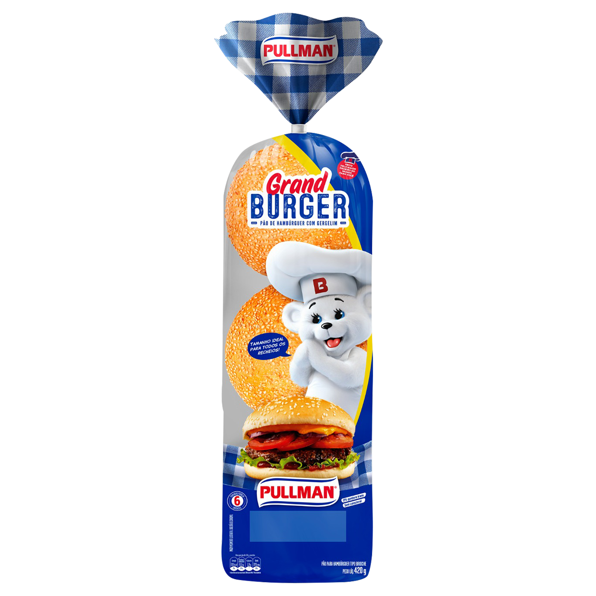 P&atilde;o para Hamb&uacute;rguer com Gergelim Pullman Pacote 420g