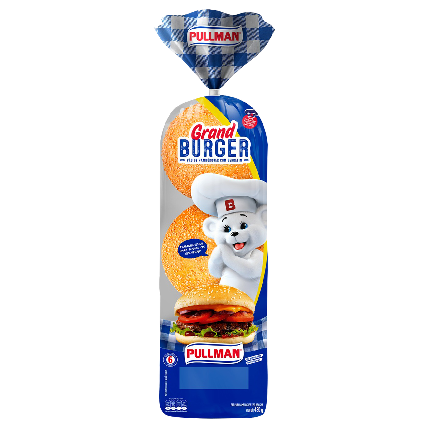 Pão para Hambúrguer com Gergelim Pullman Pacote 420g
