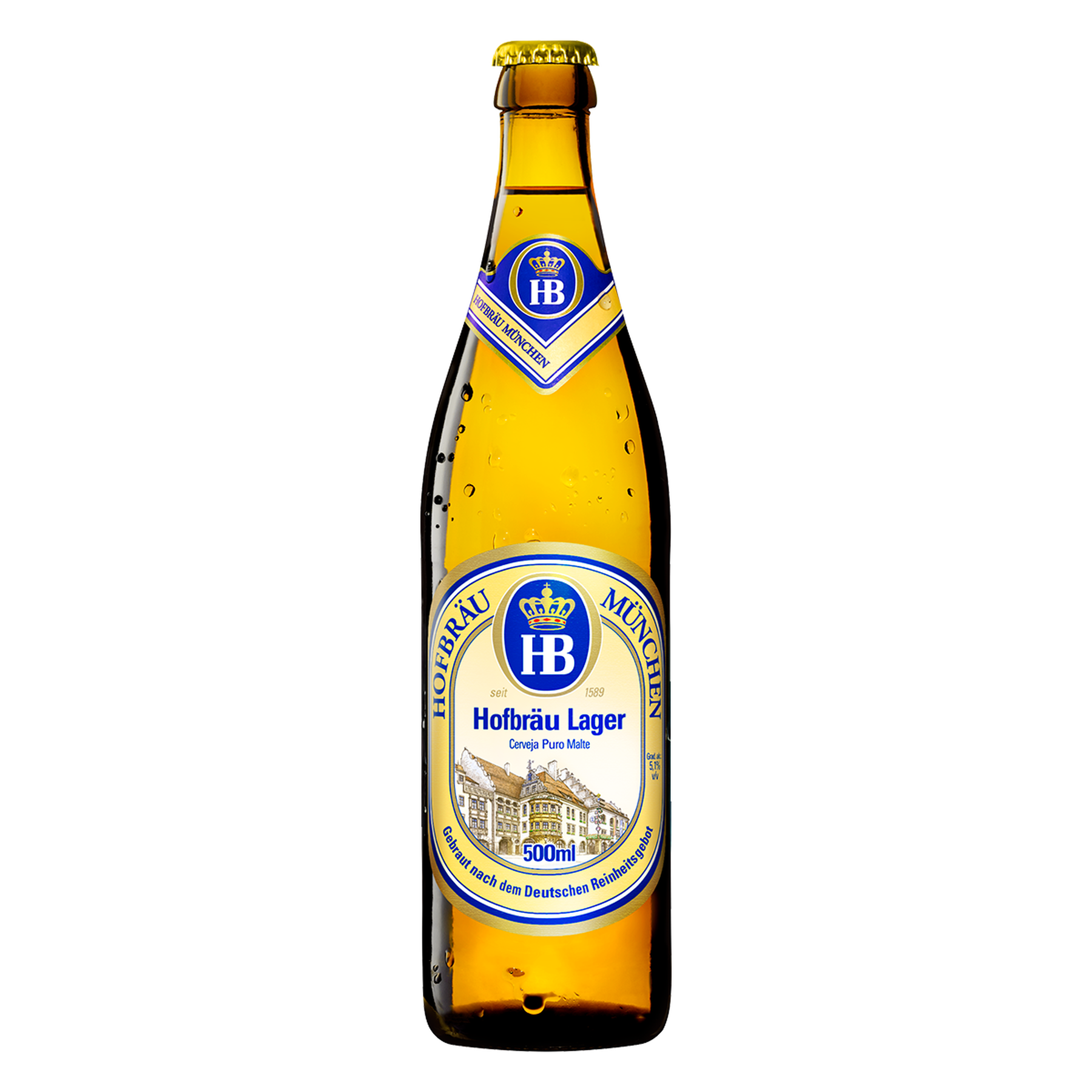 Cerveja Puro Malte Original Hofbr&auml;u M&uuml;nchen Garrafa 500ml
