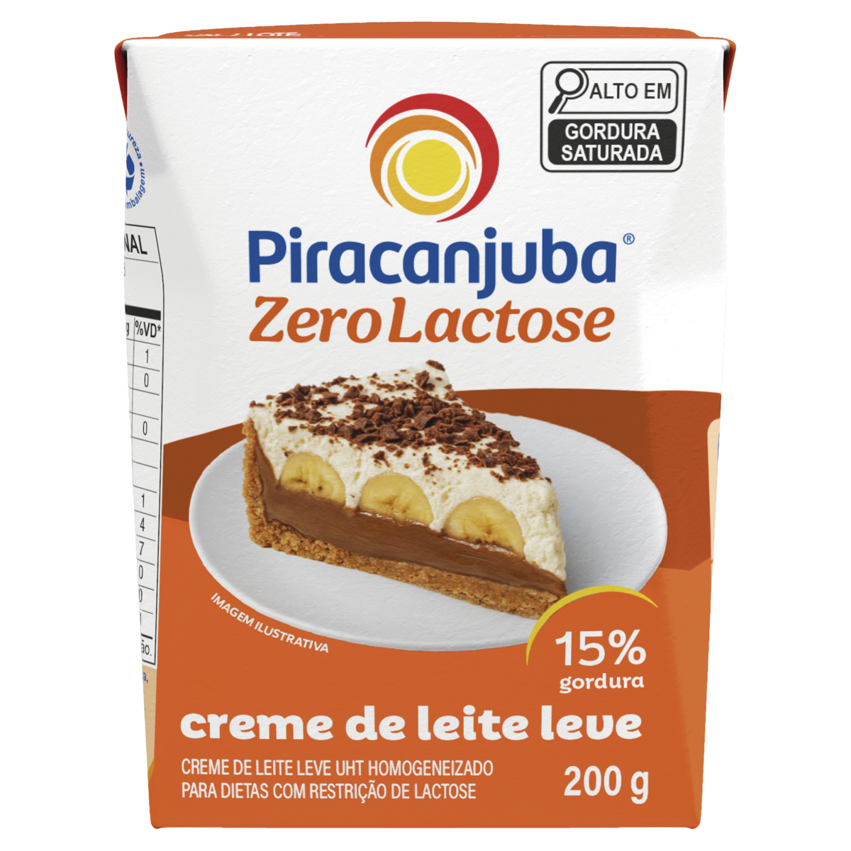 Creme de Leite UHT Leve Homogeneizado Zero Lactose Piracanjuba Caixa 200g