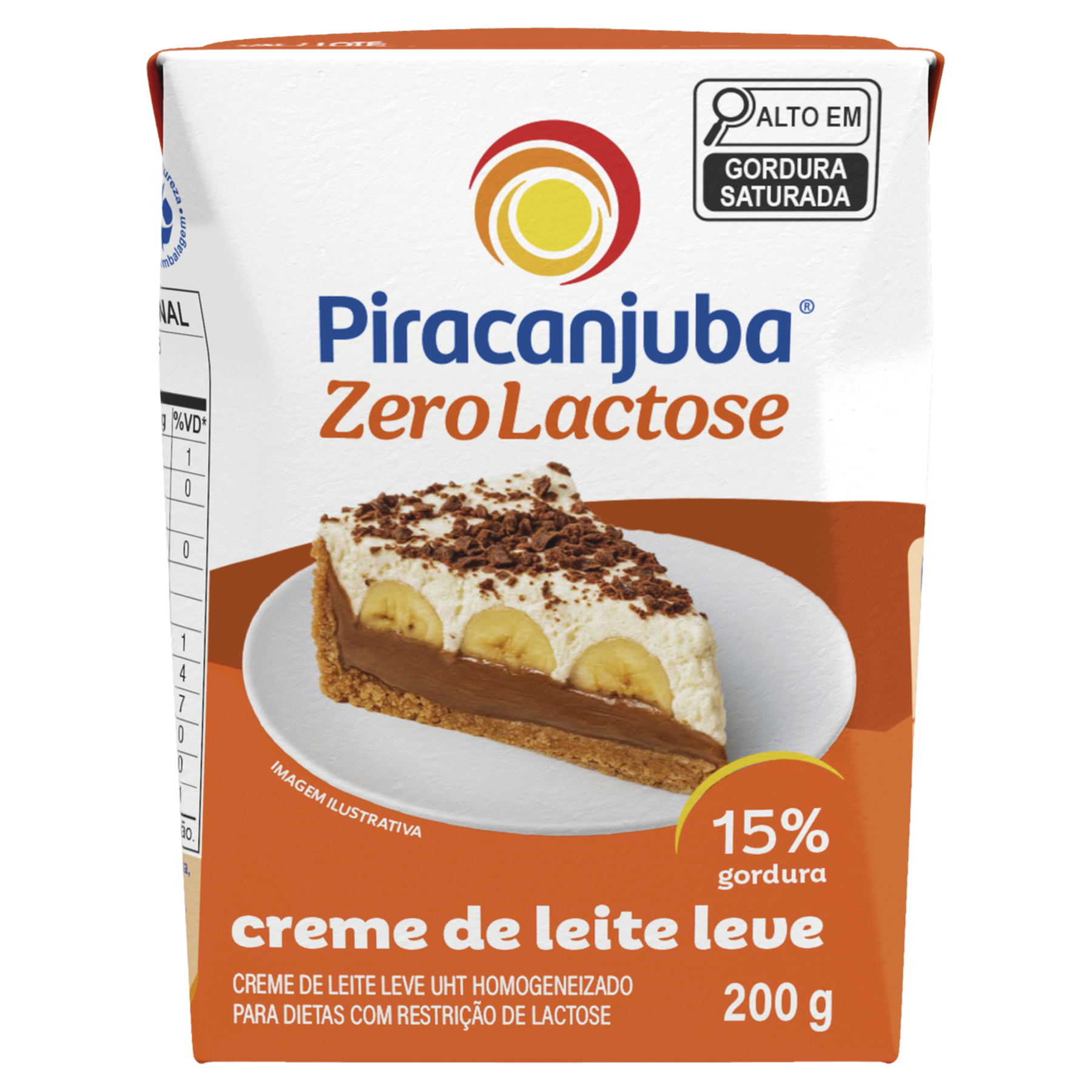 Creme de Leite UHT Leve Homogeneizado Zero Lactose Piracanjuba Caixa 200g