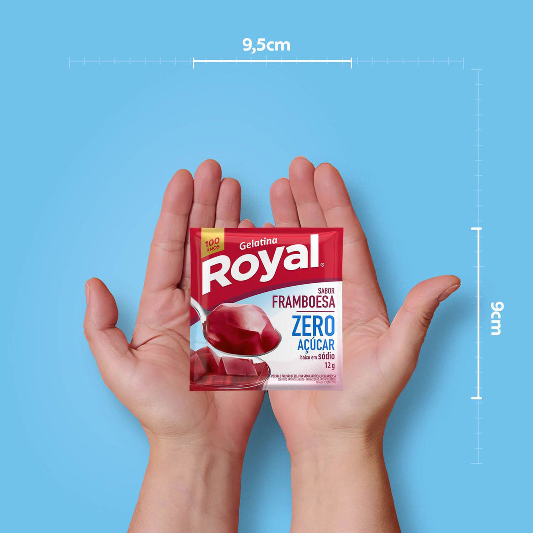 Gelatina em Pó Framboesa Zero Açúcar Royal Pacote 12g