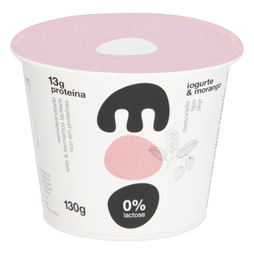 Iogurte Parcialmente Desnatado Skyr Morango Zero Lactose Moo Pote 130g